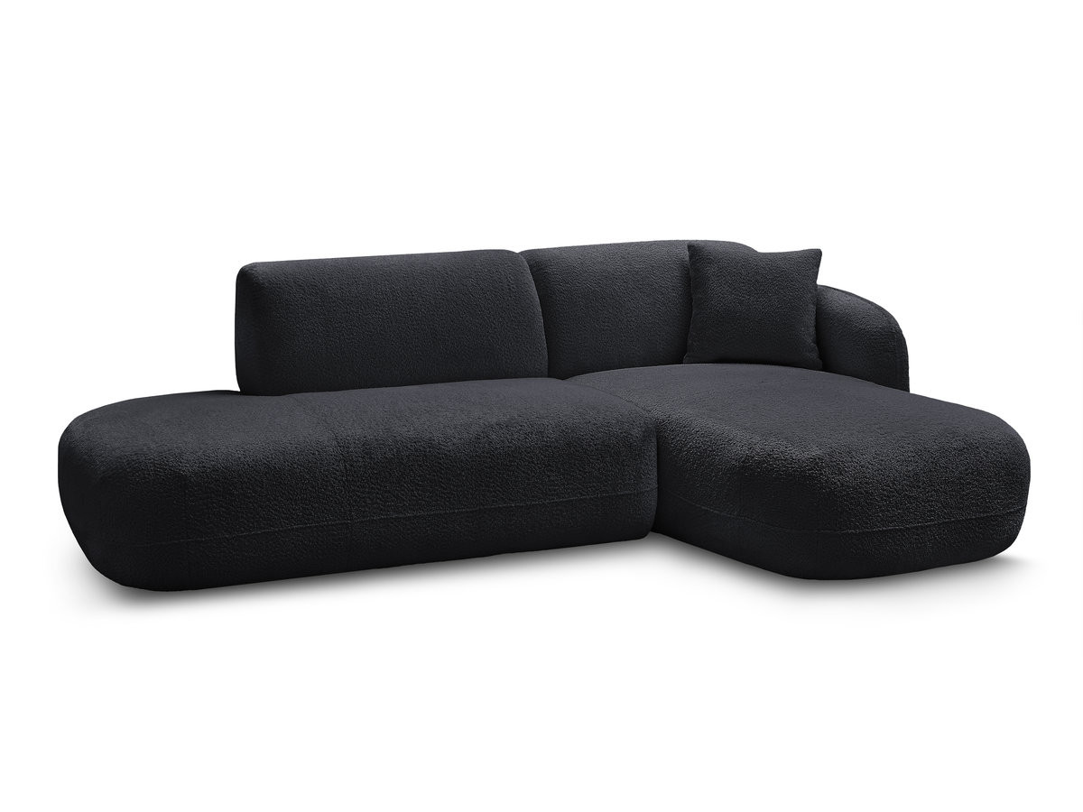 Bobochic Anda Ecksofa 241 × 163 cm Chenille Schwarz Ecke rechts