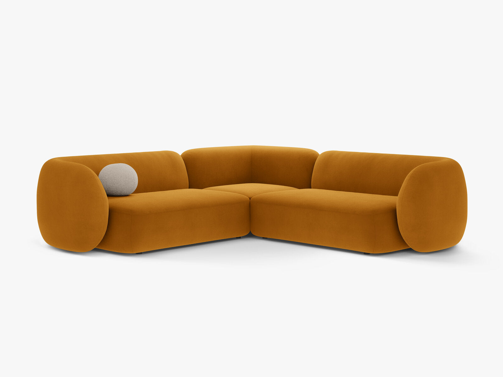 Micadoni Ecksofa Kate 5-Sitzer Samt Salvador Gelb