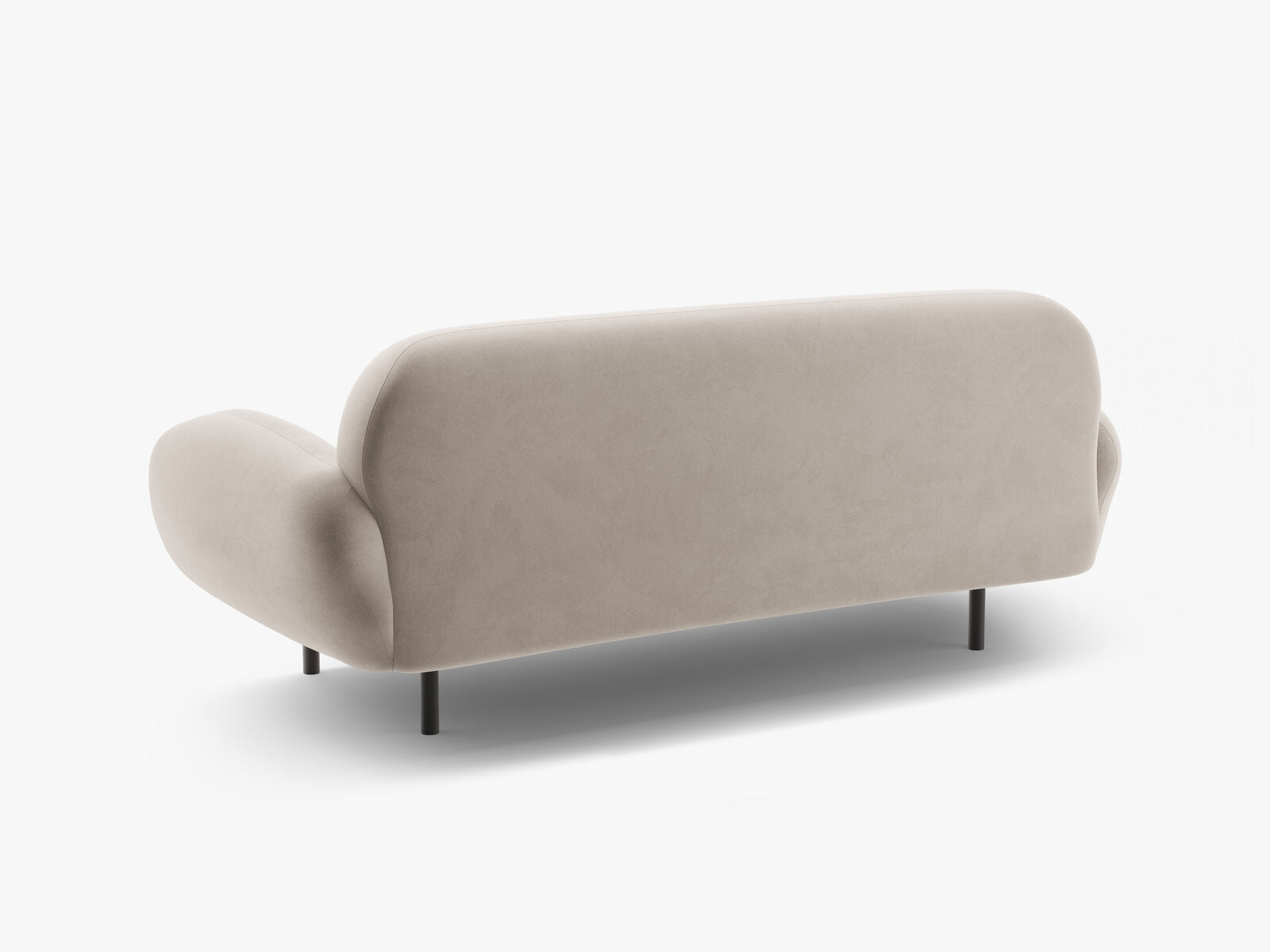 Micadoni Sofa Poppy 2-Sitzer große Version Samt Casino Helles Beige