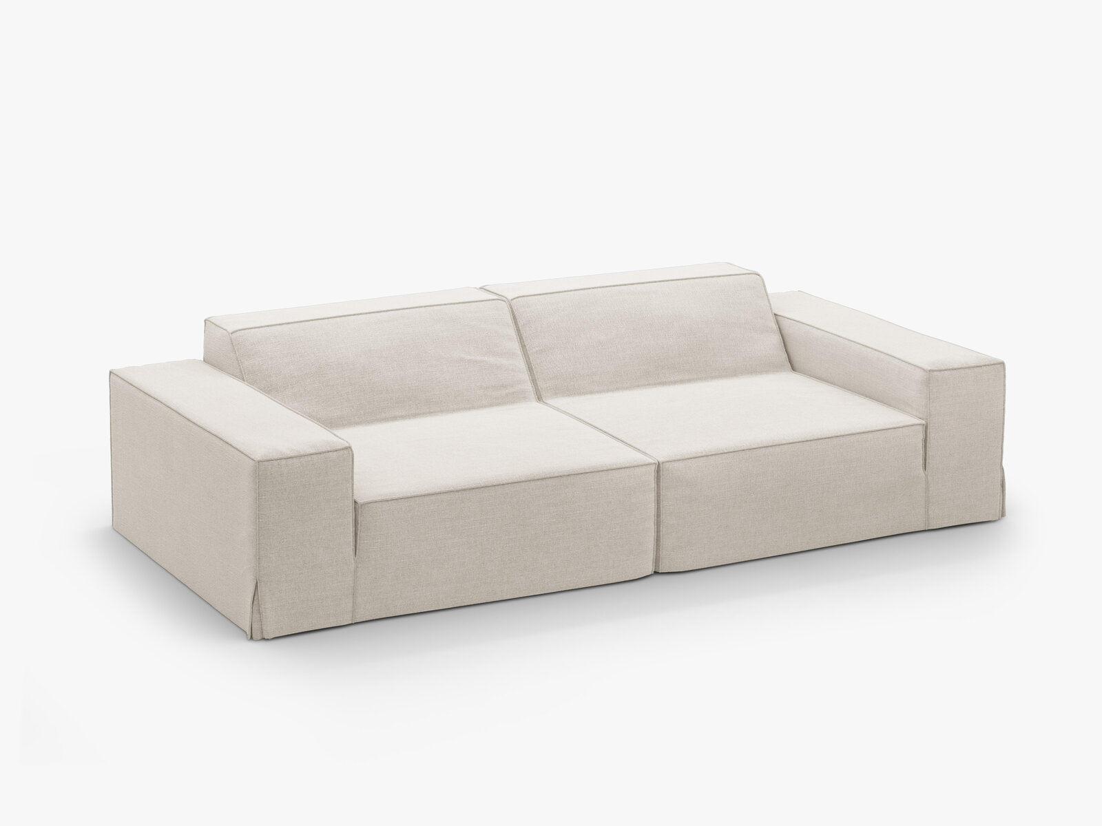Micadoni 3-Sitzer Sofa Jodie Strukturierter Stoff Lins Natur