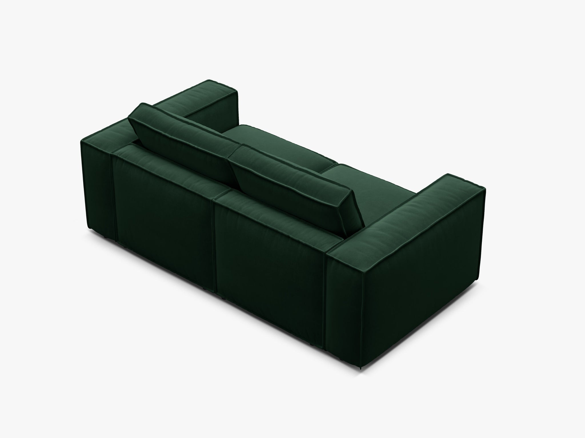 Micadoni modulares Sofa Pola 2-Sitzer Samt Salvador Flaschengrün