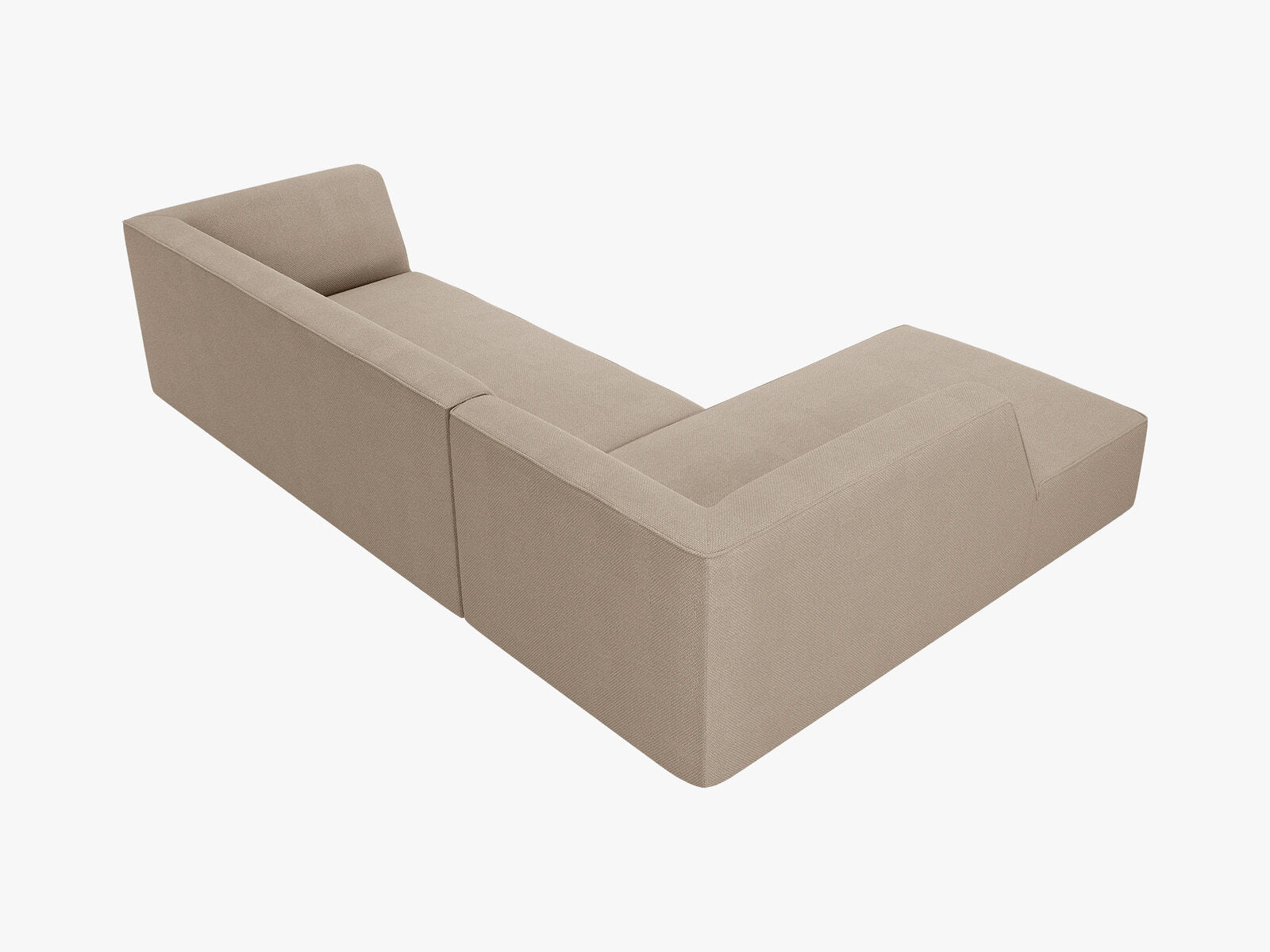 Micadoni 4-Sitzer Modular Sofa Ruby Links Strukturierter Stoff Ottawa Dunkelbeige