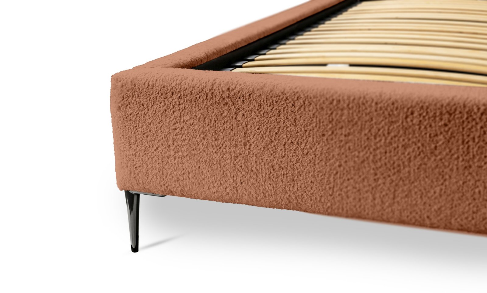 Polsterbett Tano Boucle 180x200 mit Holzrahmen Euphoria 09 Deep Terra
