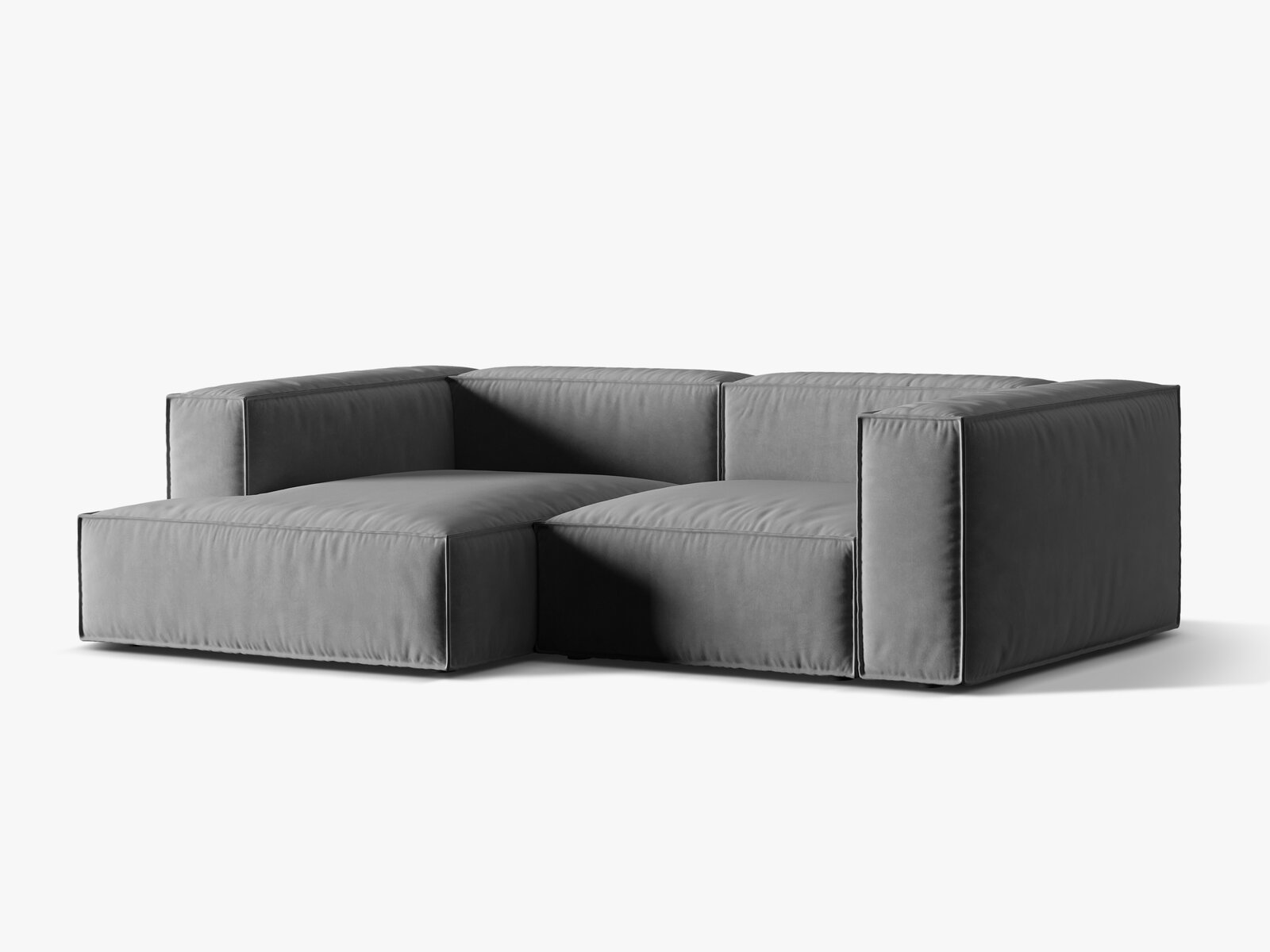 Micadoni Ecksofa Nuria 3-Sitzer Links Samt Grau