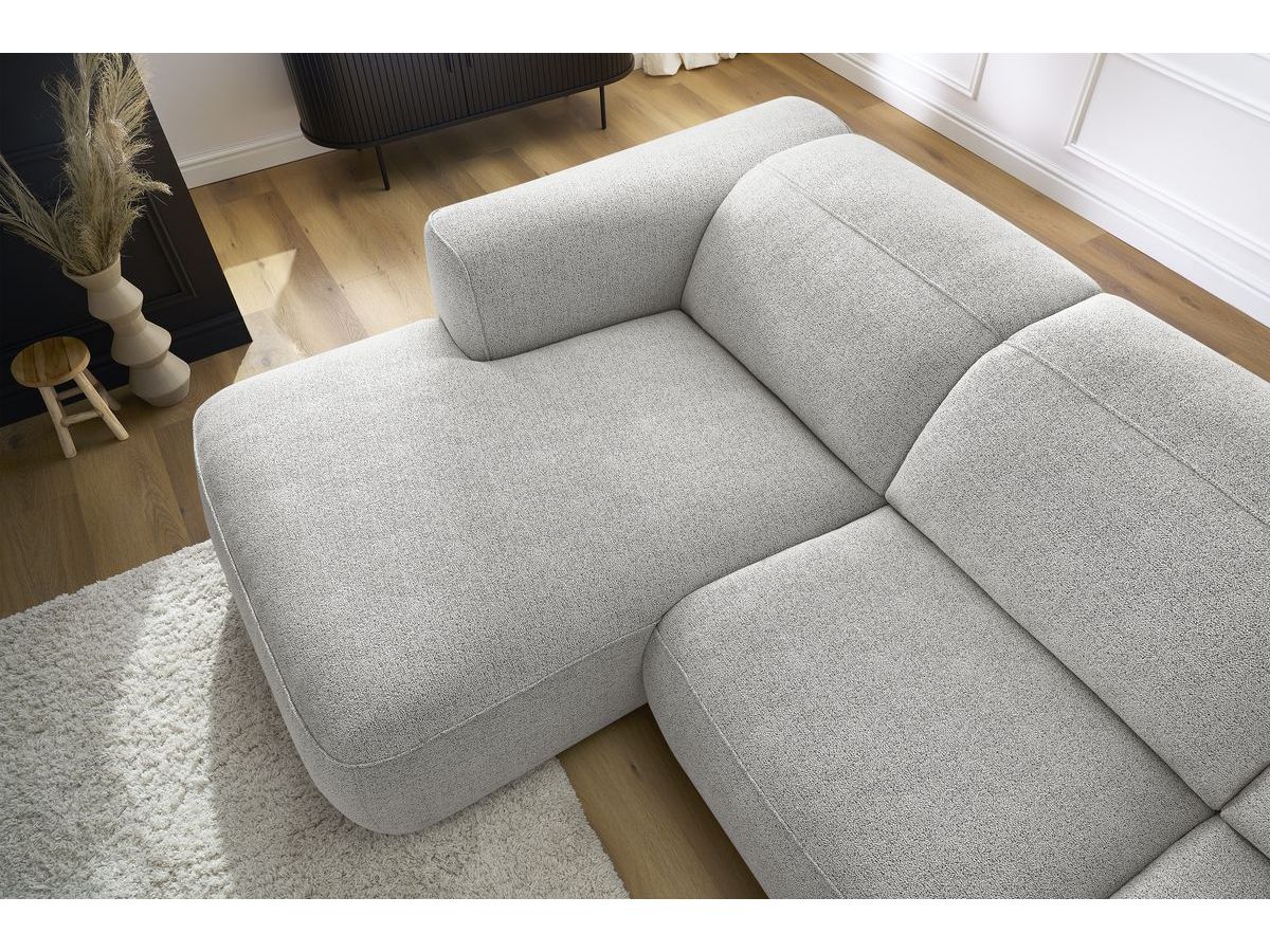 Bobochic William Ecksofa Melange-Stoff Weiß Ecke links