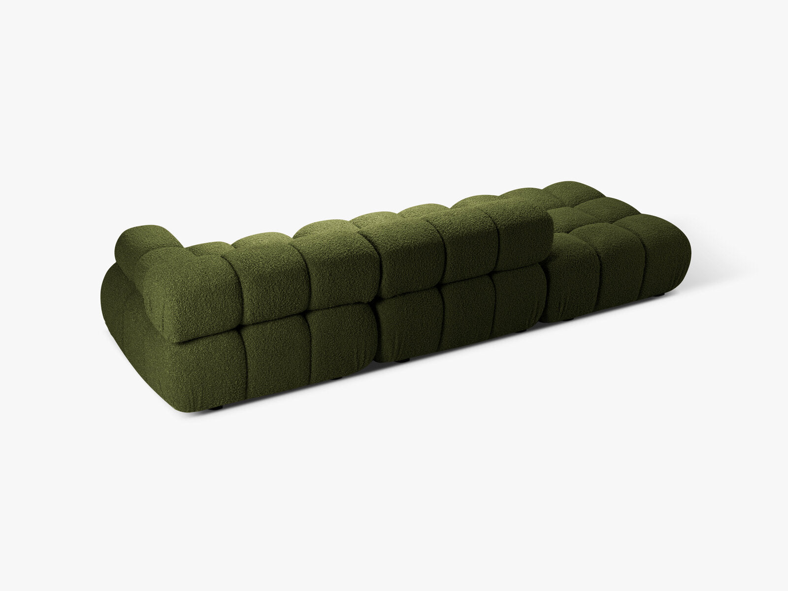 Micadoni Modulares Sofa Bellis 4-Sitzer Links Boucle Rolf Grün
