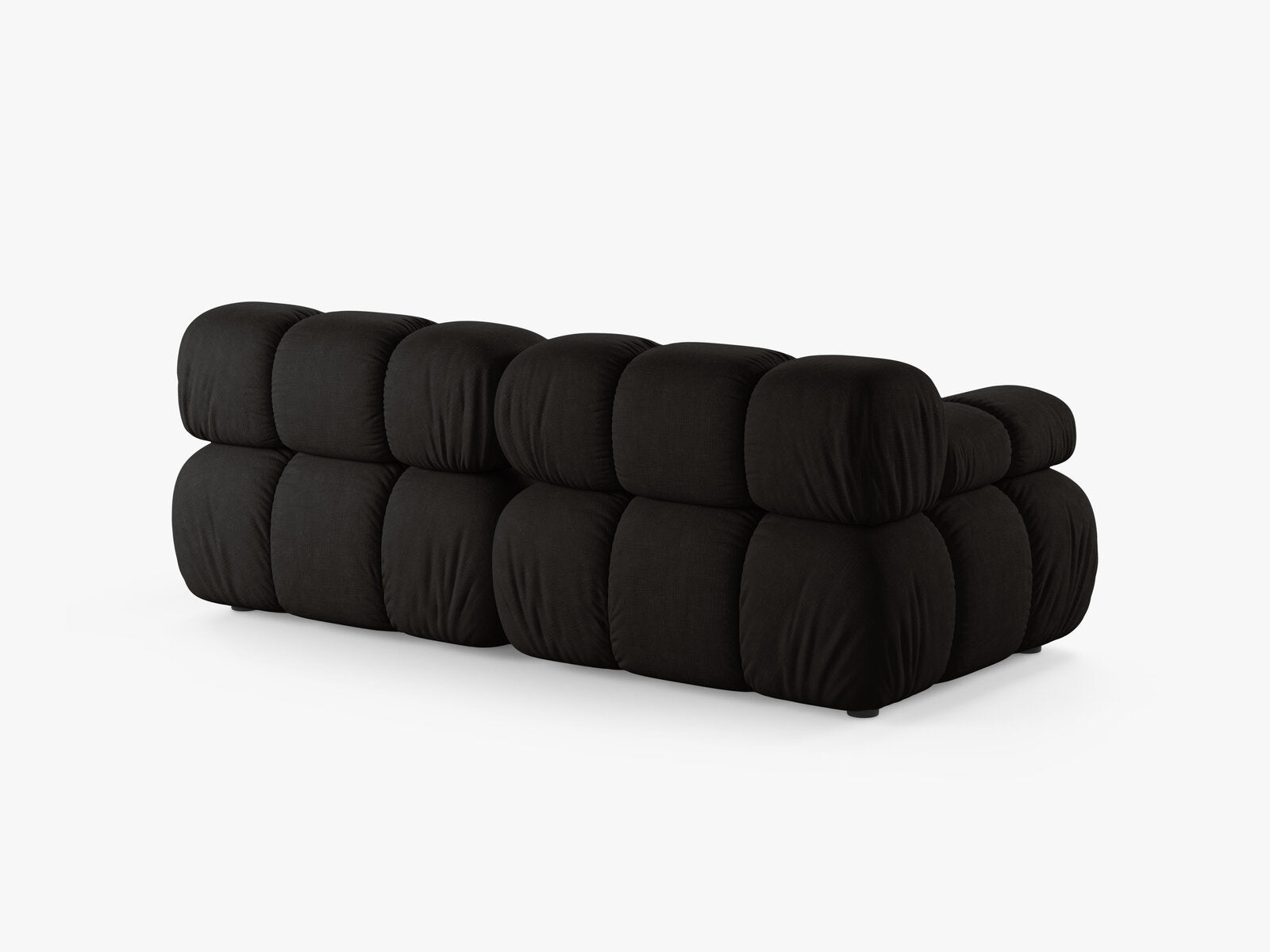 Micadoni Modulares Sofa Bellis 2-Sitzer Strukturierter Stoff Liberty Schwarz