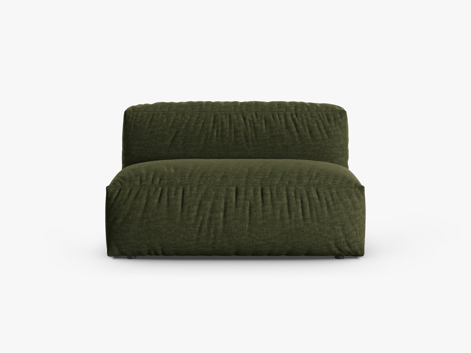 Micadoni Mittelmodul Martina 1-Sitzer Groß 90cm Sitztiefe Strukturierter Stoff Boston Grün