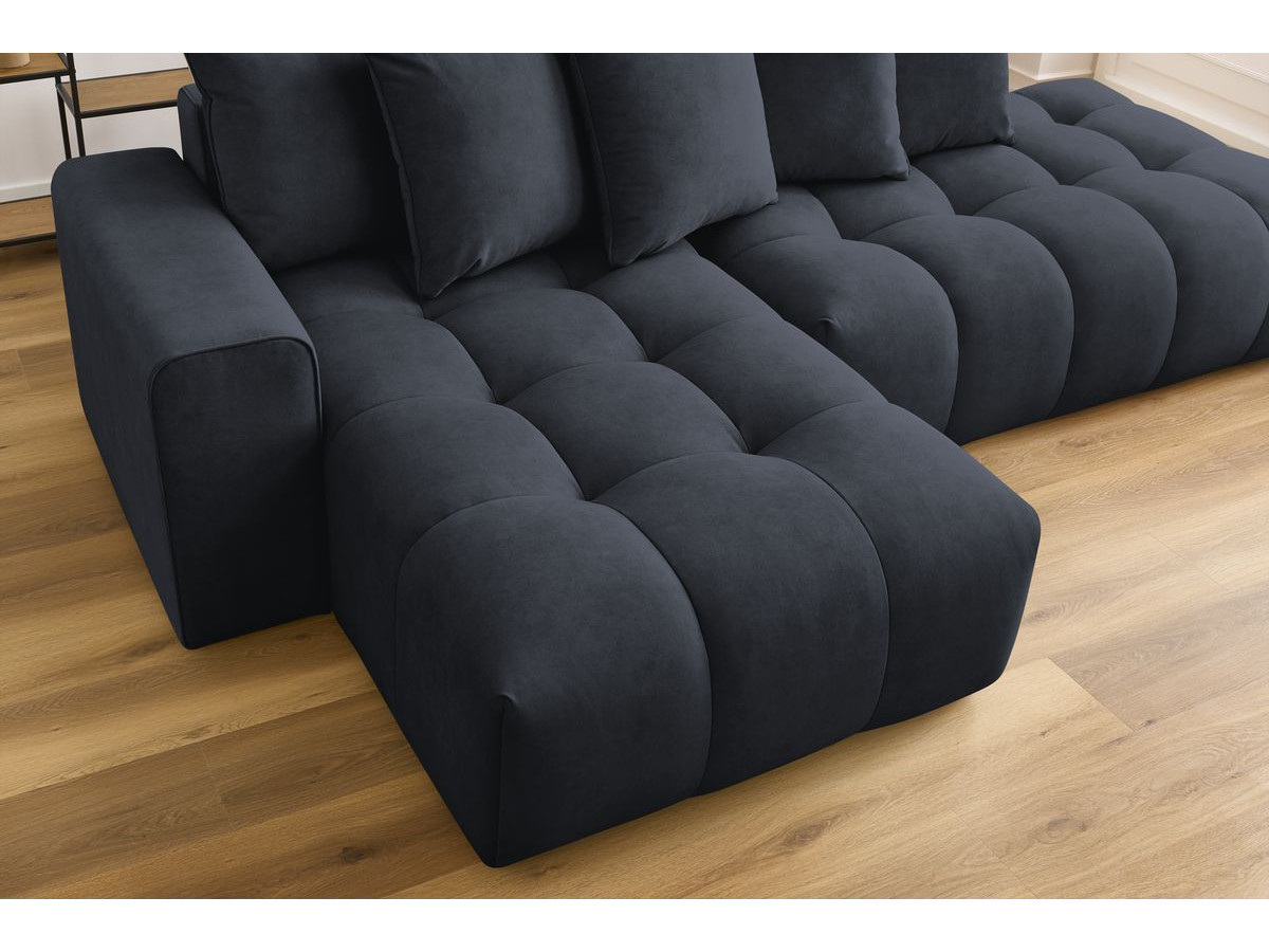 Bobochic Mont-blanc Ecksofa Samt Dunkelblau Ecke links