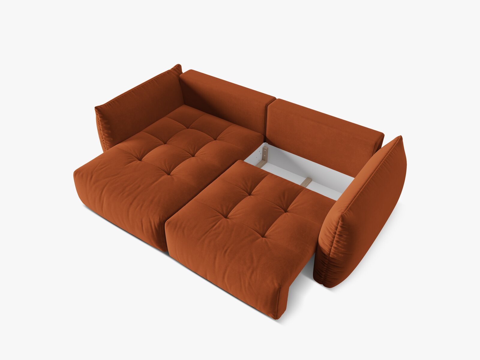Micadoni Bloom Ecksofa 3-Sitzer mit Schlaffunktion Links Samt Casino Terrakotta