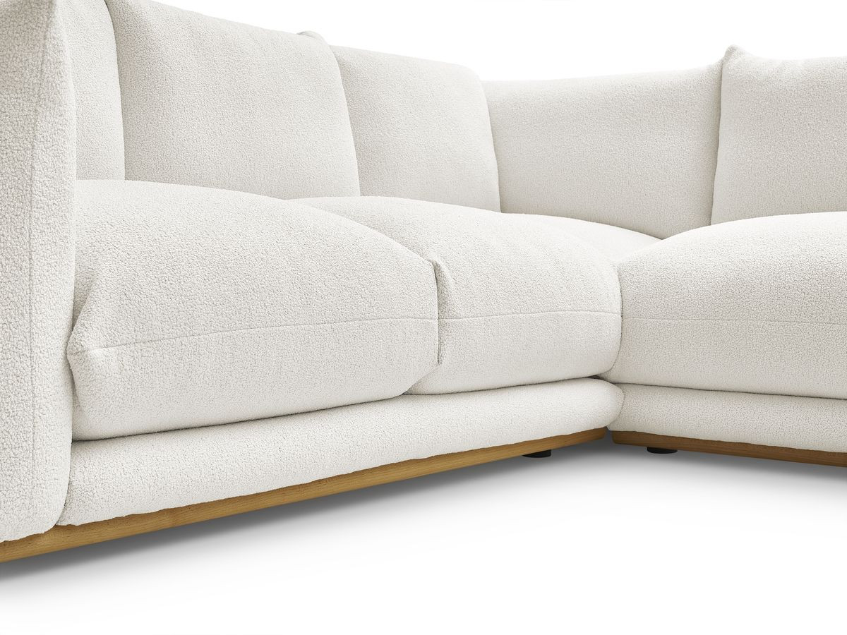 Bobochic Ernest Ecksofa Bouclé-Stoff Weiß