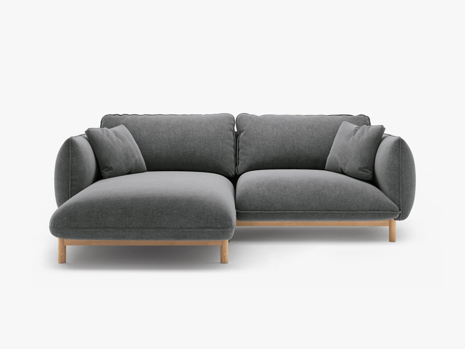 Micadoni Ada Ecksofa 3-Sitzer Links Strukturierter Stoff Wind Dunkelgrau