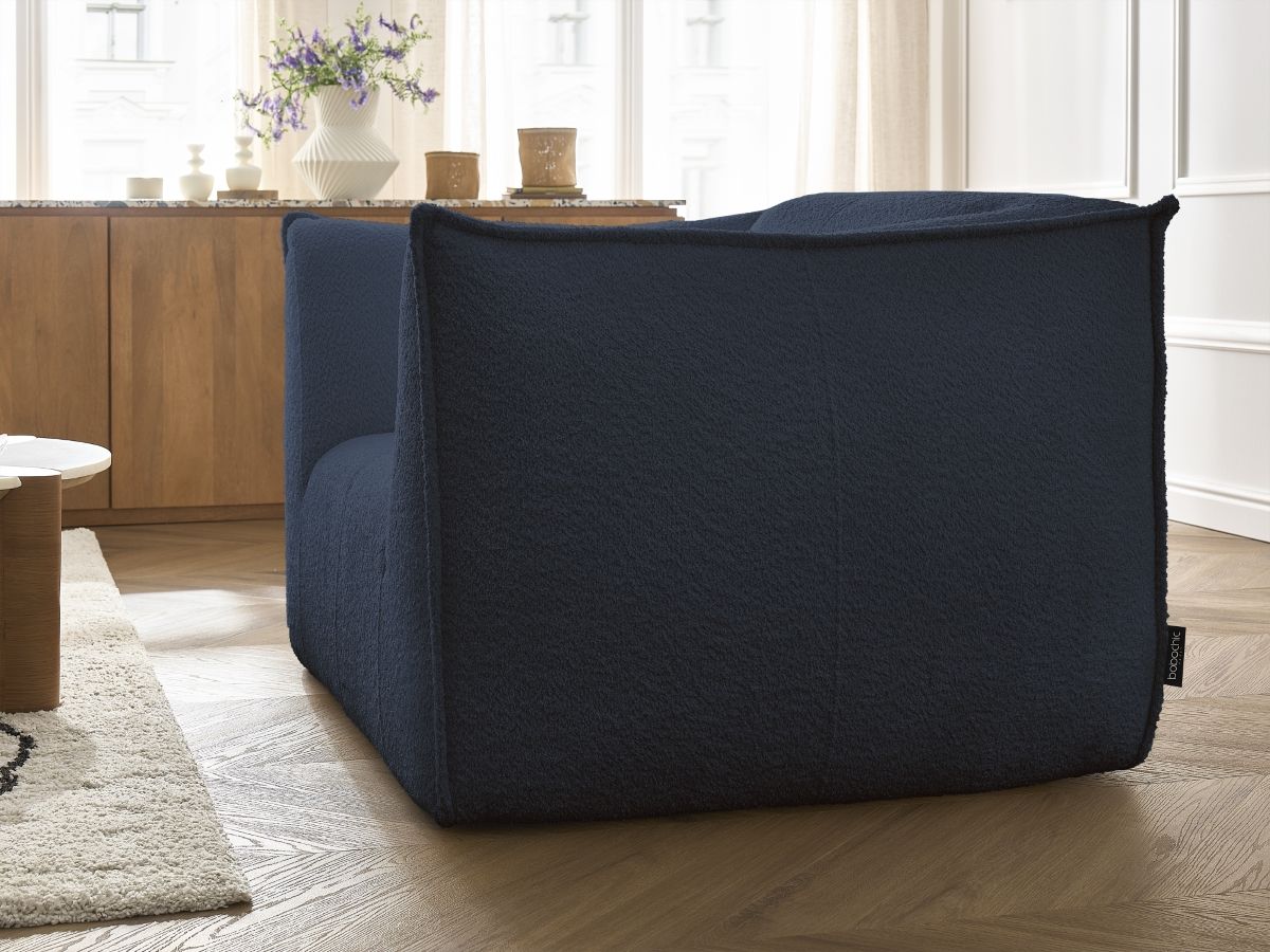 Bobochic Giorgia Sessel Bouclé-Stoff Dunkelblau