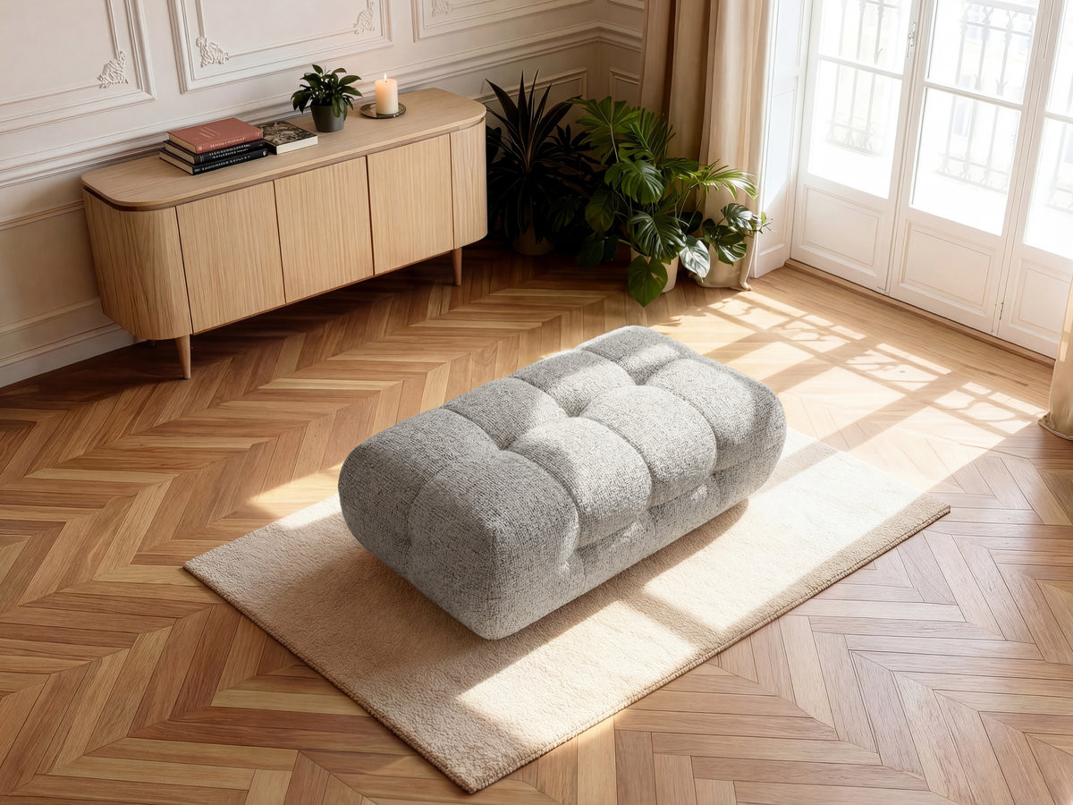 Bobochic Laura Pouf 135 × 84 cm Melange-Stoff Taupe