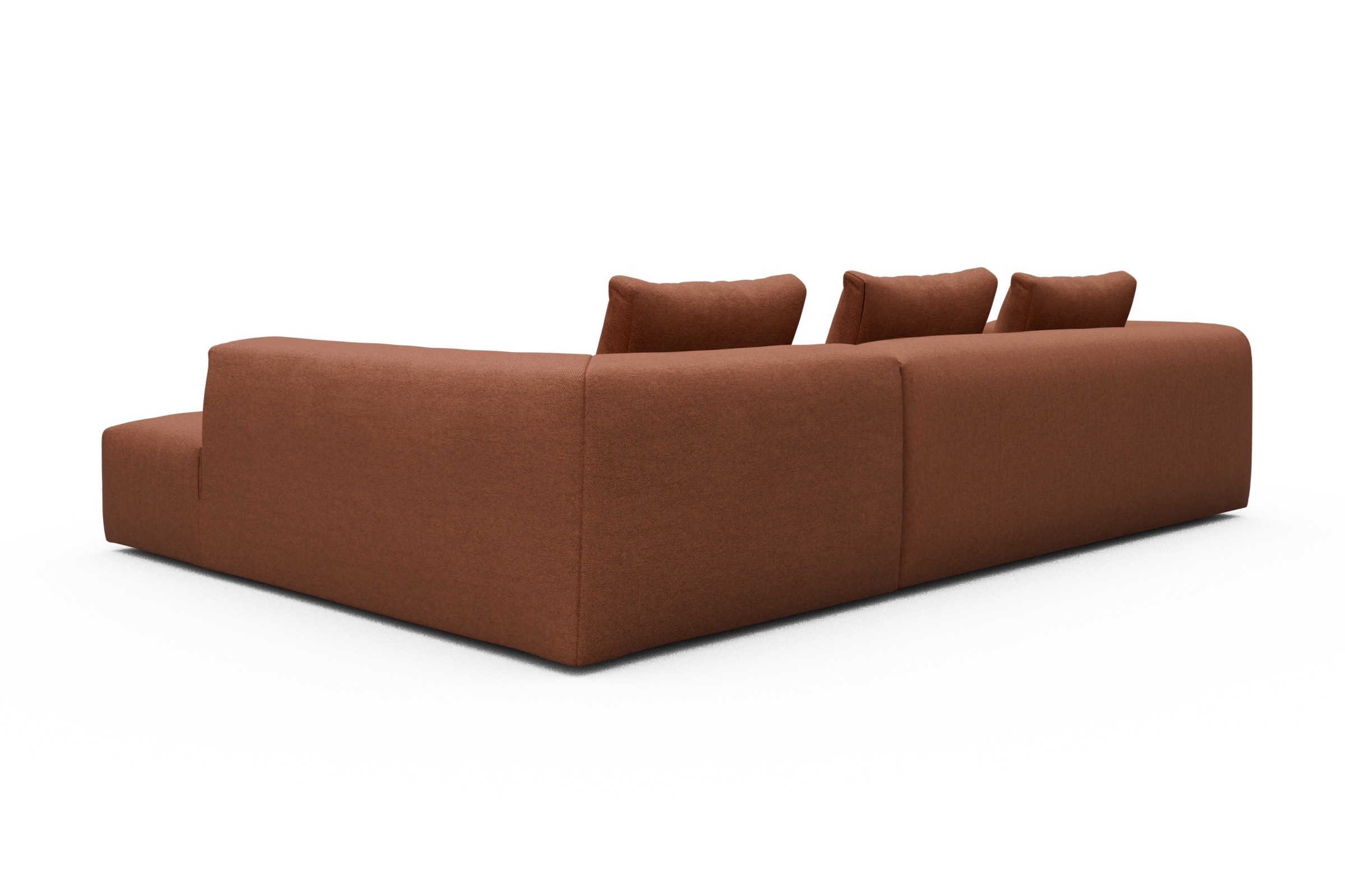 Ecksofa Fred Relax-Ecke rechts mit 2,5-Sitzer Weda-Rust