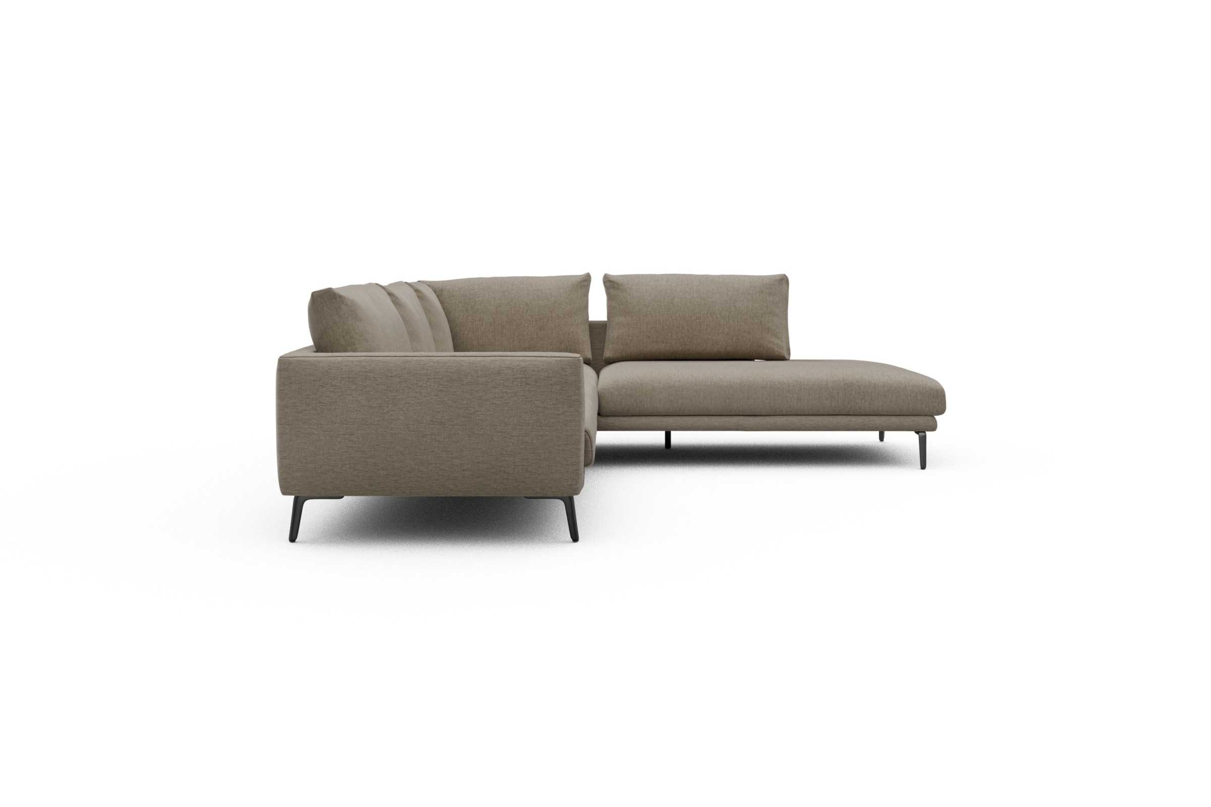 Ecksofa Karl Relax-Ecke rechts mit 2,5-Sitzer Smooth-Belge