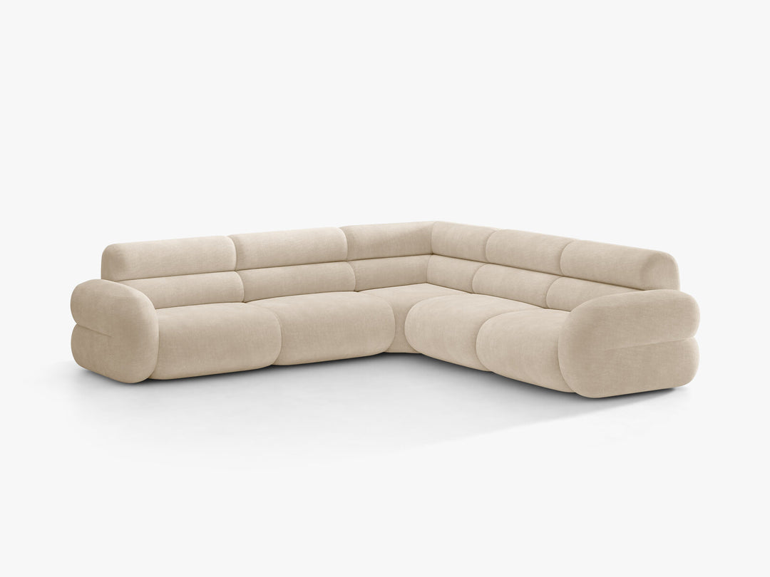 Micadoni Neo Modulares symmetrisches Ecksofa Chenille Golden Helles Beige