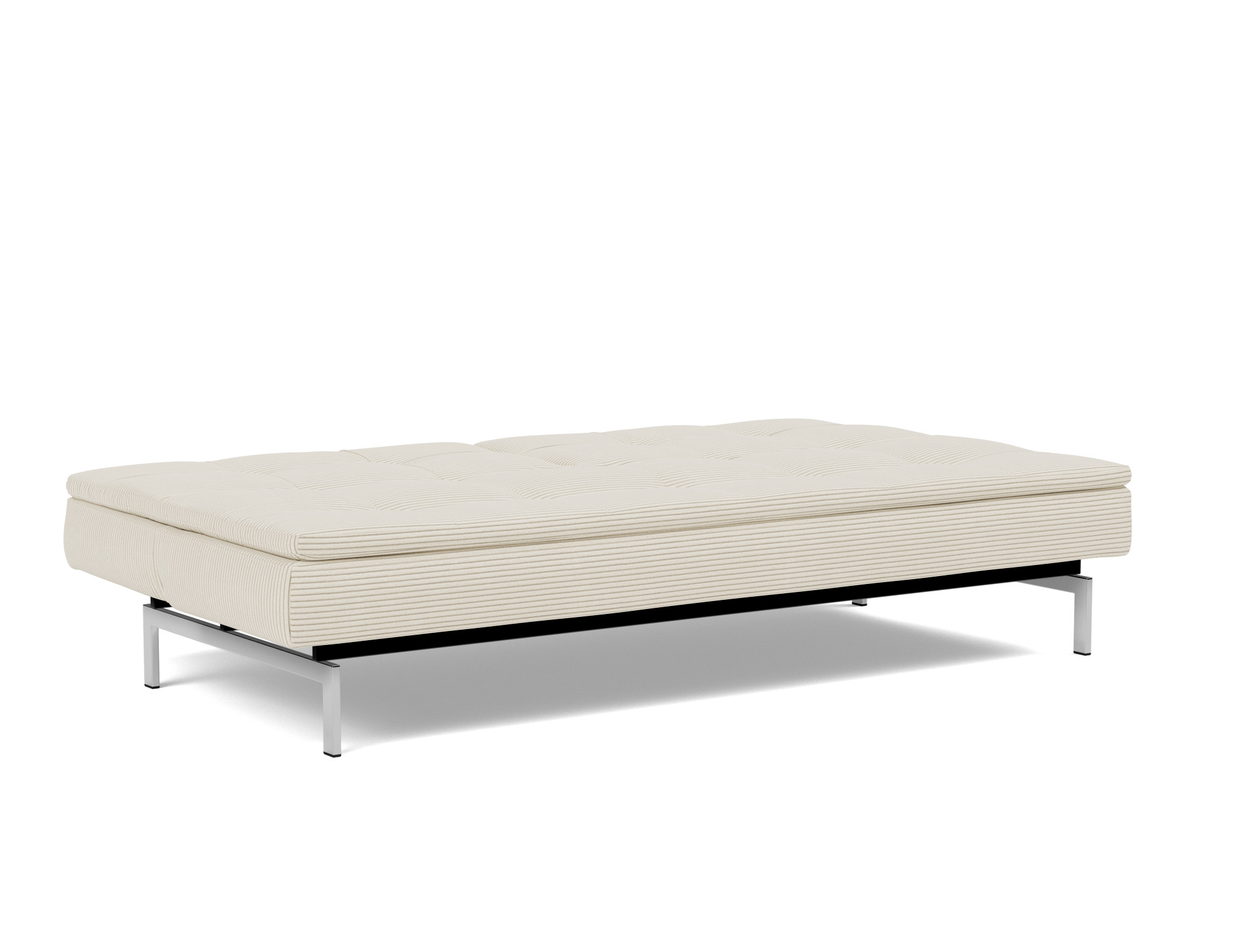 Schlafsofa Dublexo Kord Corduroy 594-Ivory Beine Chrom