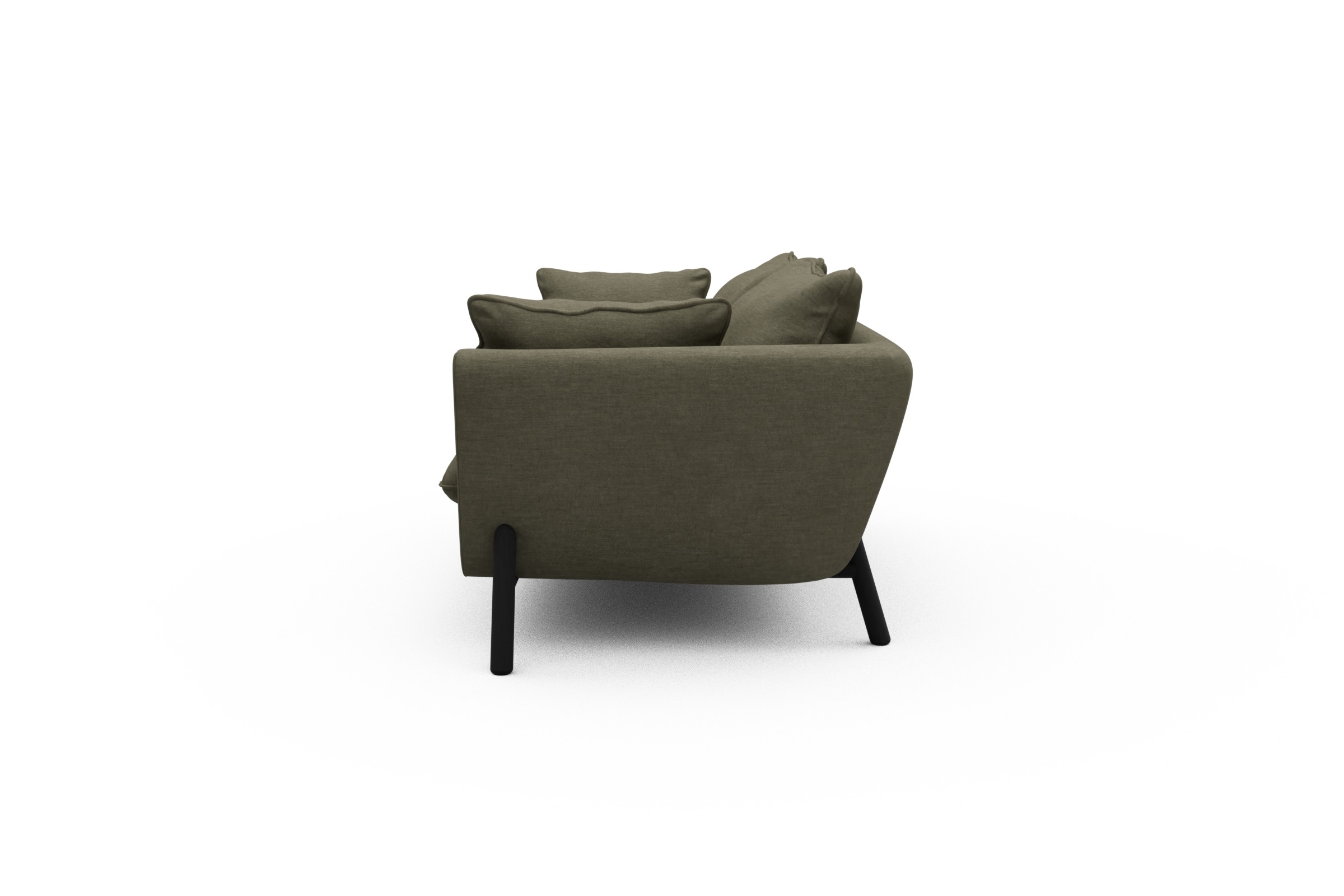 Sofa Emil PREMIUM 2-Sitzer Beinfarbe Eiche Schwarz Vivus-Dusty-Olive