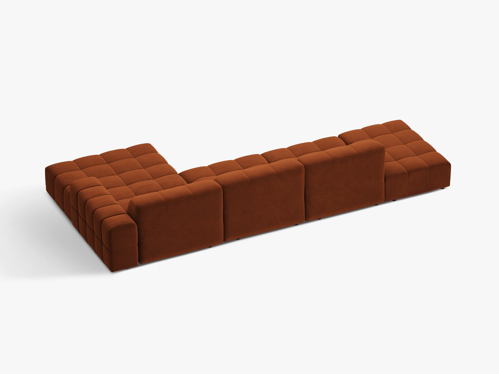 Micadoni Ecksofa Jennifer 5-Sitzer Rechts Samt Bluvel Terrakotta