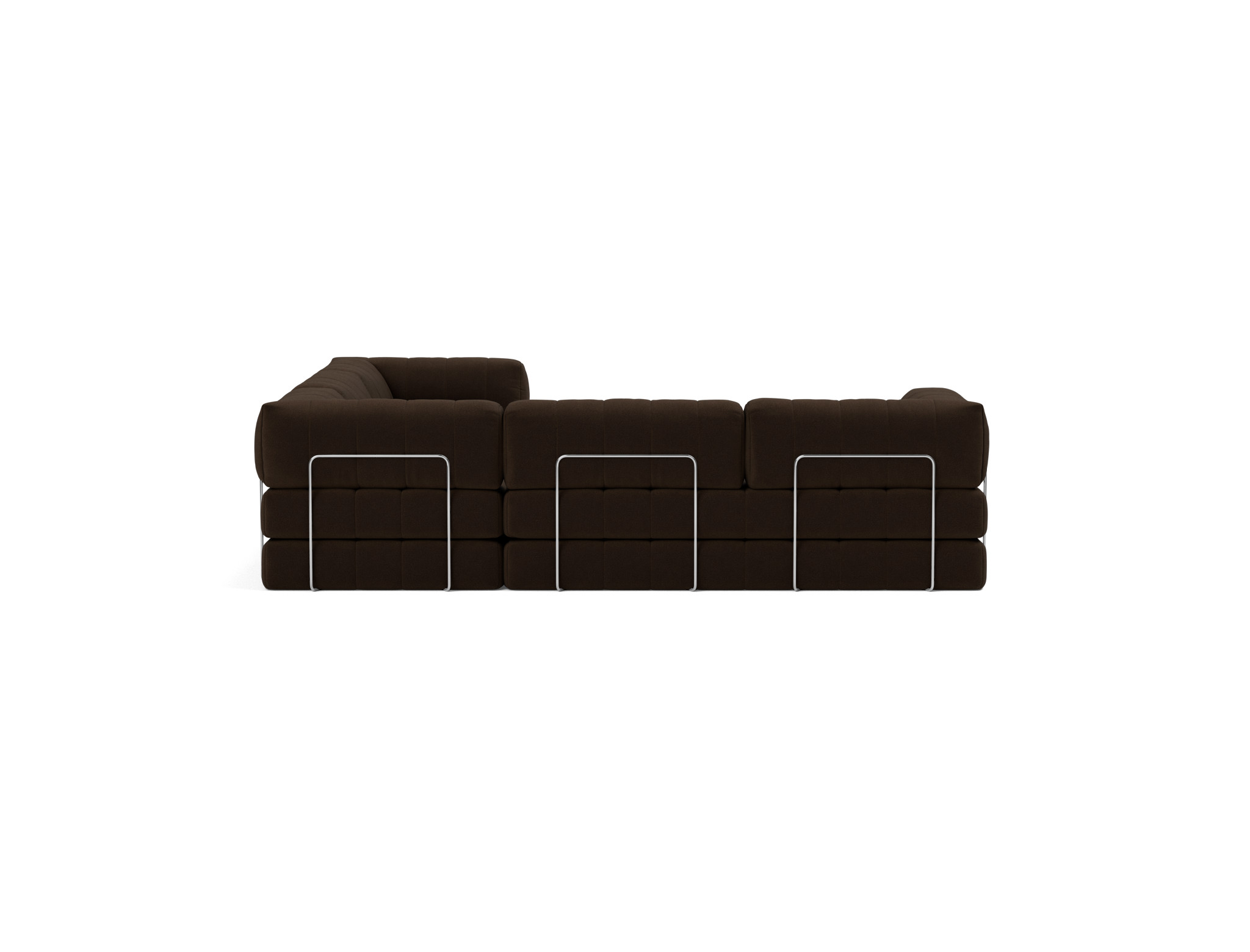 Eck-Schlafsofa CozyPad mit Armlehnen Strukturierter Stoff Taura 358-Chocco