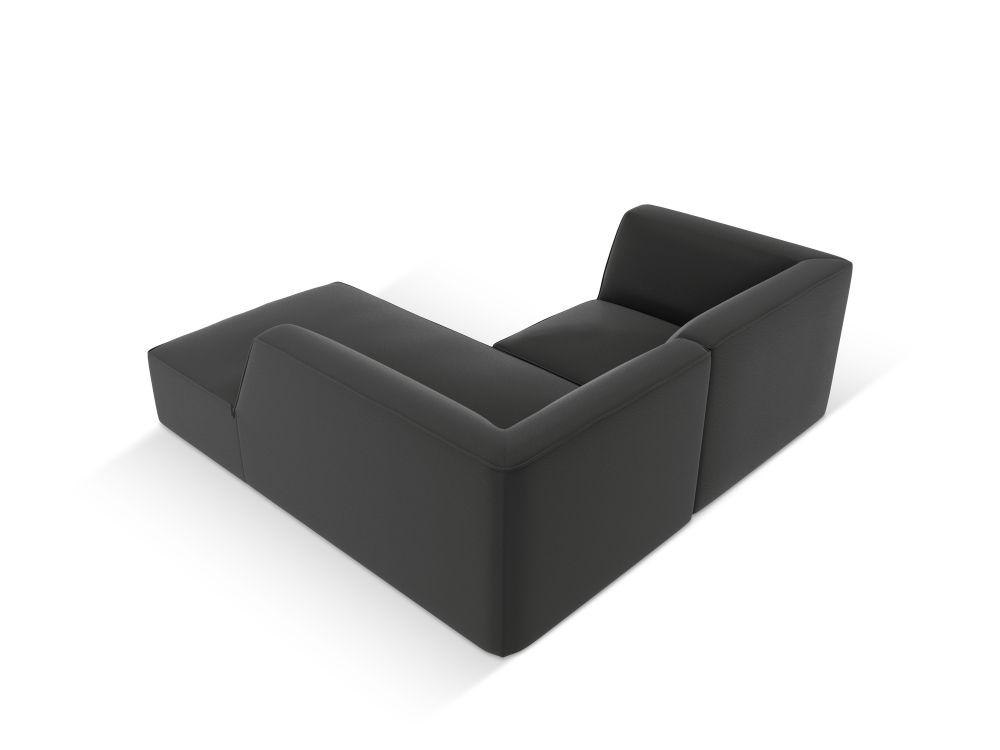 Cosmopolitan Design Ecksofa Siena 3-Sitzer Kunstleder Pacifico Schwarz Rechts
