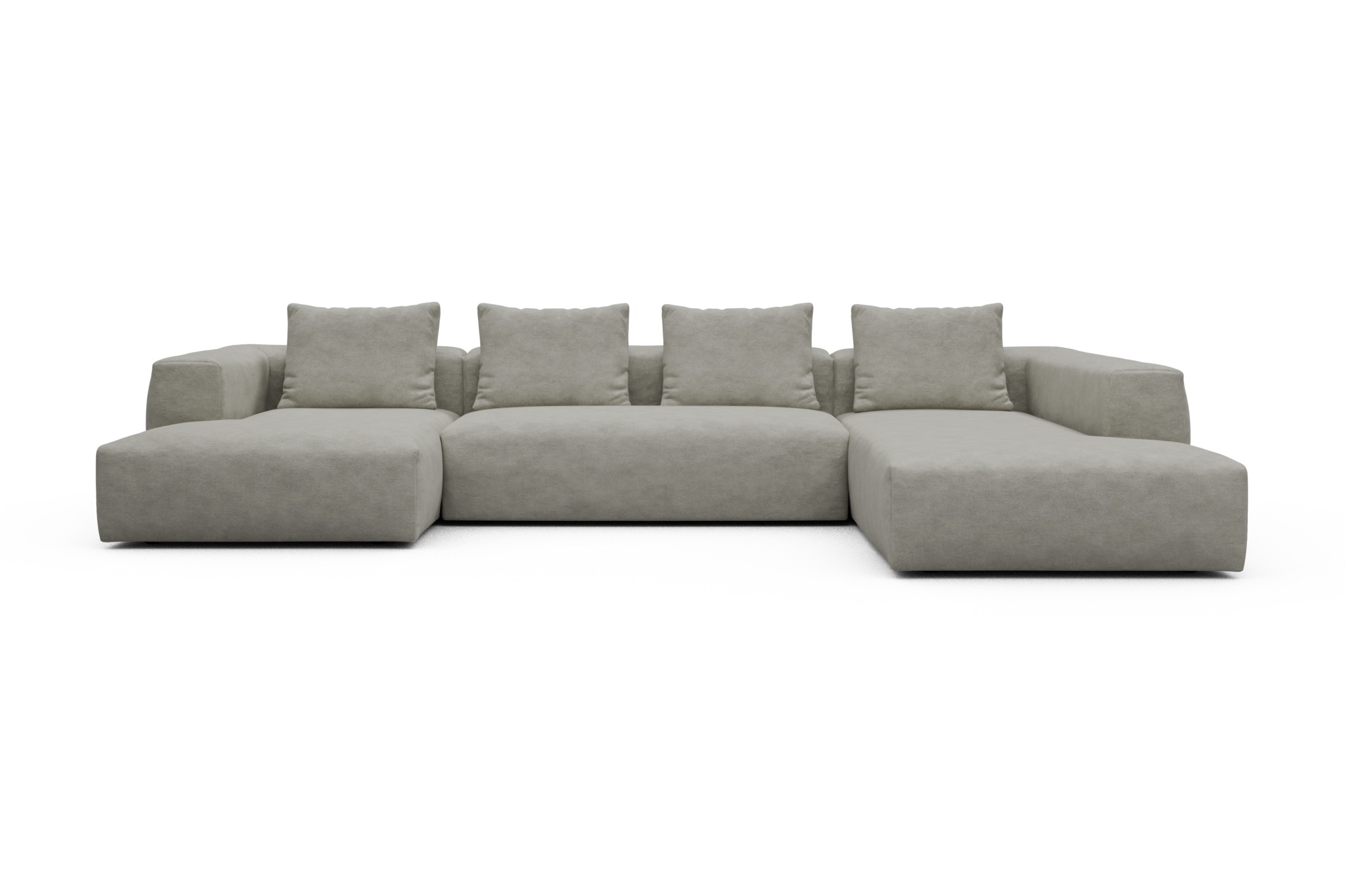 Skandi Home Wohnlandschaft Fred Relax-Ecke rechts mit 2-Sitzer und Chaiselongue links Carreno-Moon-Stone-White moebelfaktor