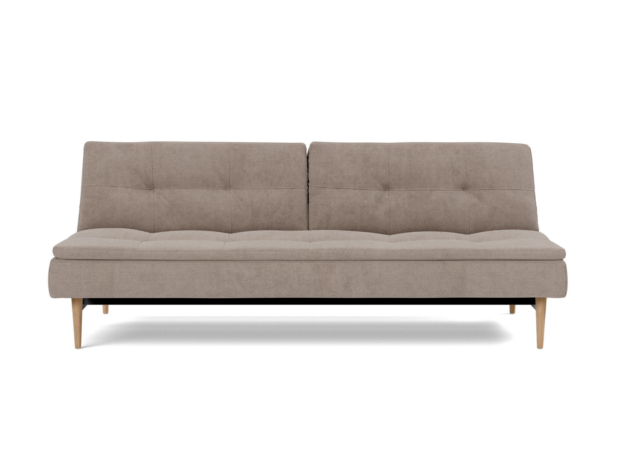 Schlafsofa Dublexo Kord Cordufine 318-Beige Beine Styletto Eiche hell