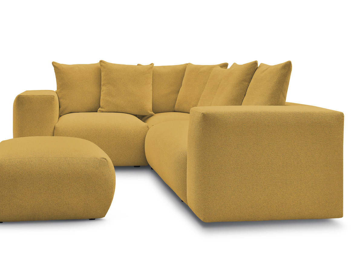 Bobochic Voltaire Ecksofa mit Pouf 268 × 214 cm Melange-Stoff Gelb Ecke links