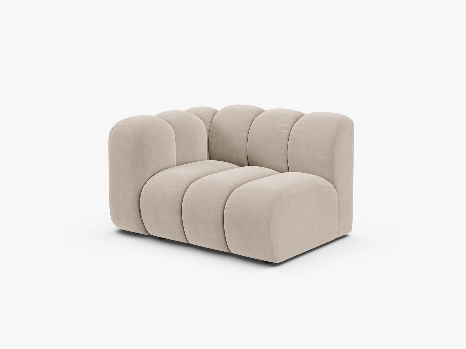 Micadoni Modul Lupine 1-Sitzer Links Samt Salvador Beige
