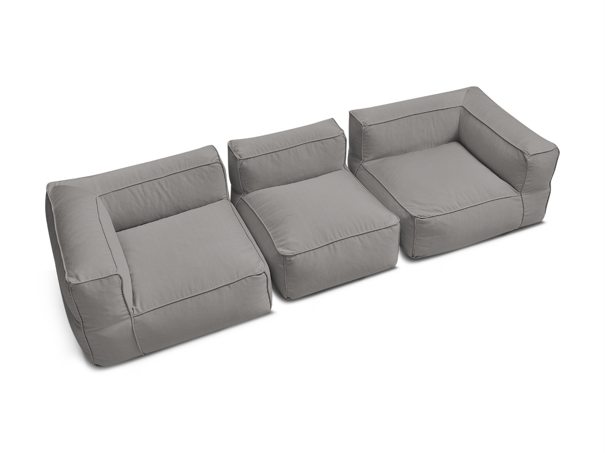 Bobochic Giulia Gartensofa 3-Sitzer Stoff Dunkelgrau
