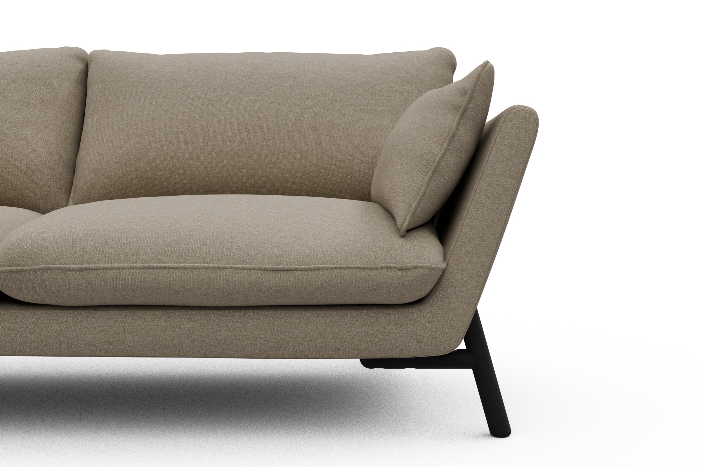 Sofa Emil 2-Sitzer Beinfarbe Eiche Schwarz Satya-Natural
