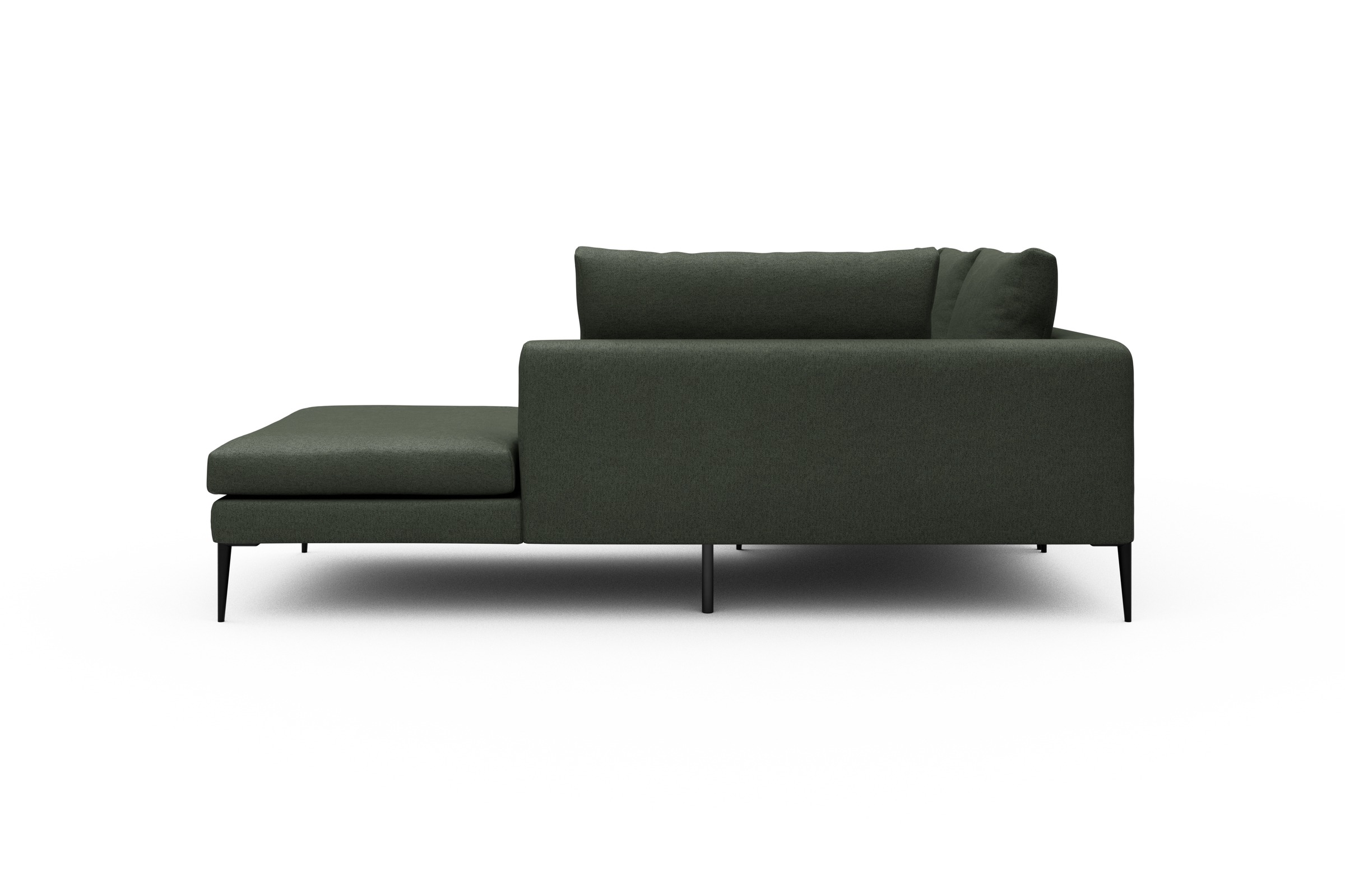 Ecksofa Paul Relax-Ecke rechts mit 2-Sitzer Denari-Forest-Green