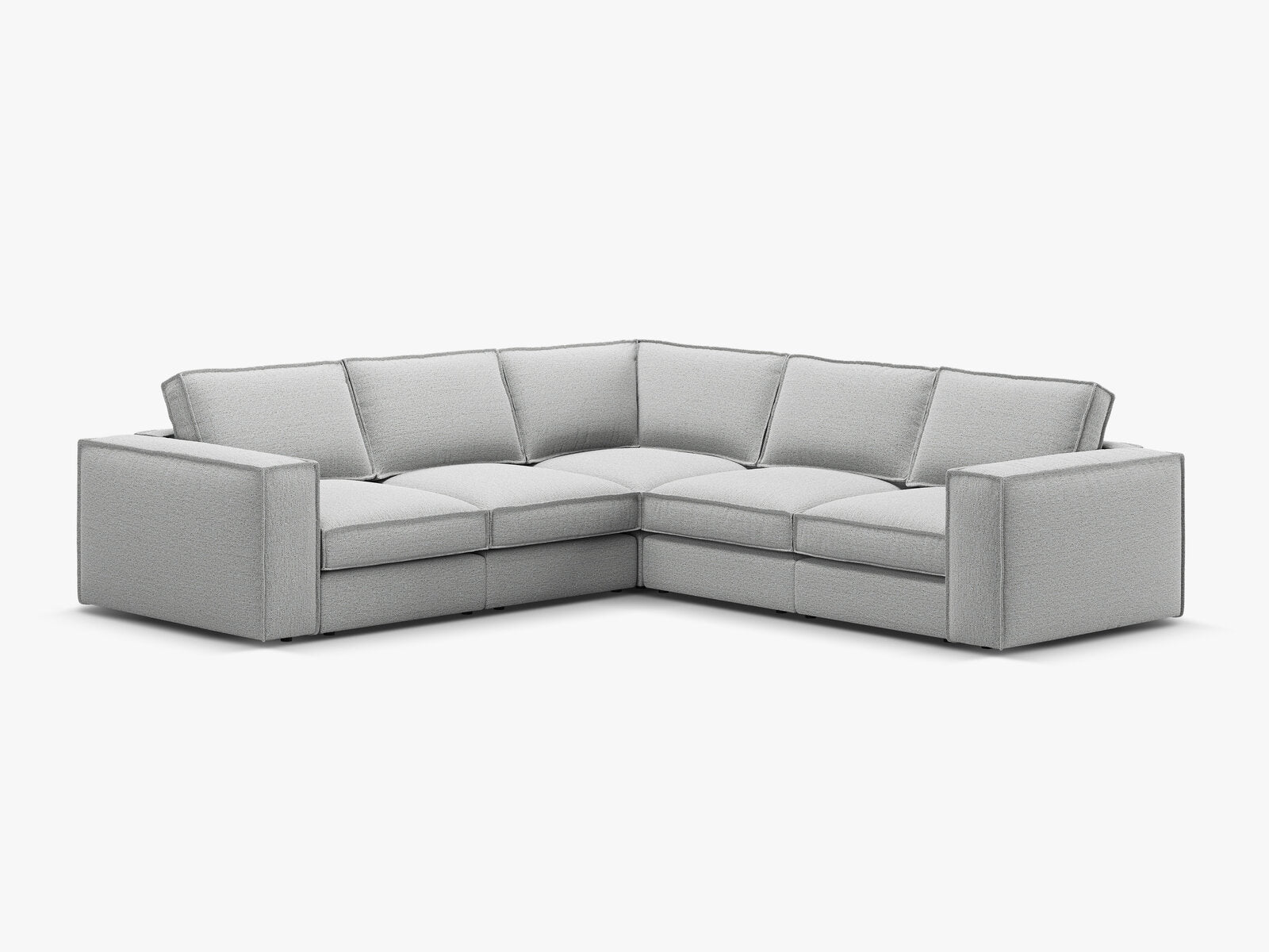 Micadoni modulares symmetrisches Ecksofa Pola 4-Sitzer Hellgrau