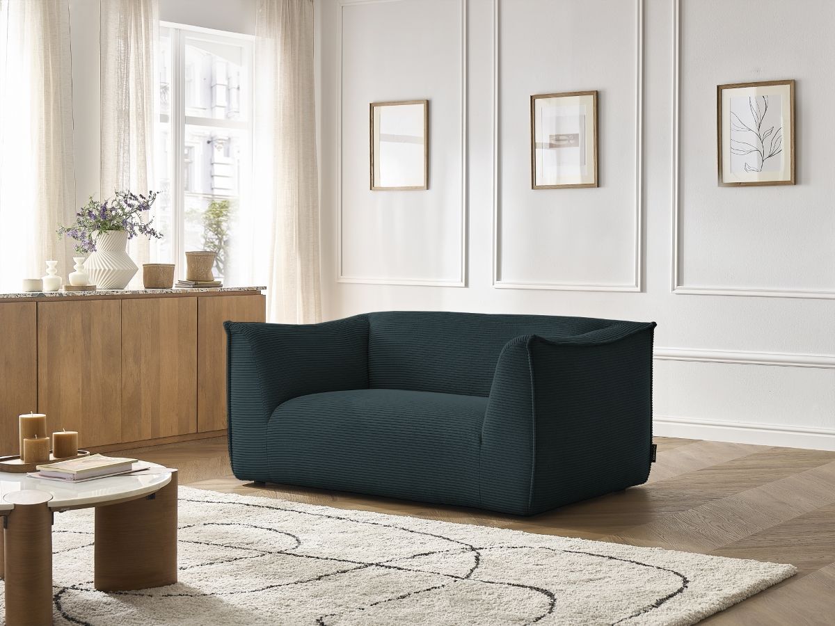 Bobochic Giorgia Sofa 2-Sitzer Cordsamt Dunkelblau