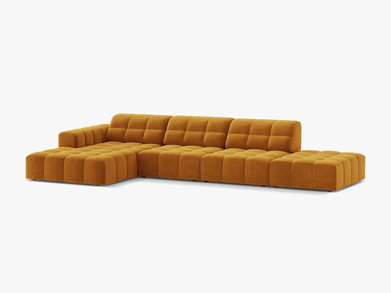 Micadoni Ecksofa Jennifer 5-Sitzer Samt Venus Gelb Links