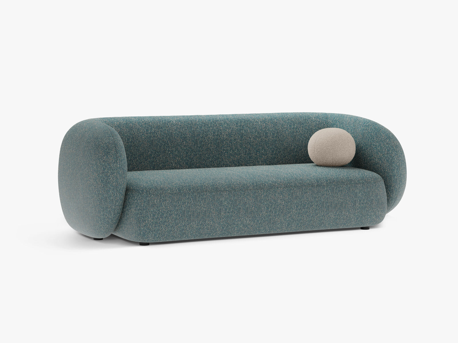 Micadoni Sofa Kate 3-Sitzer Strukturierter Stoff Blau Melange