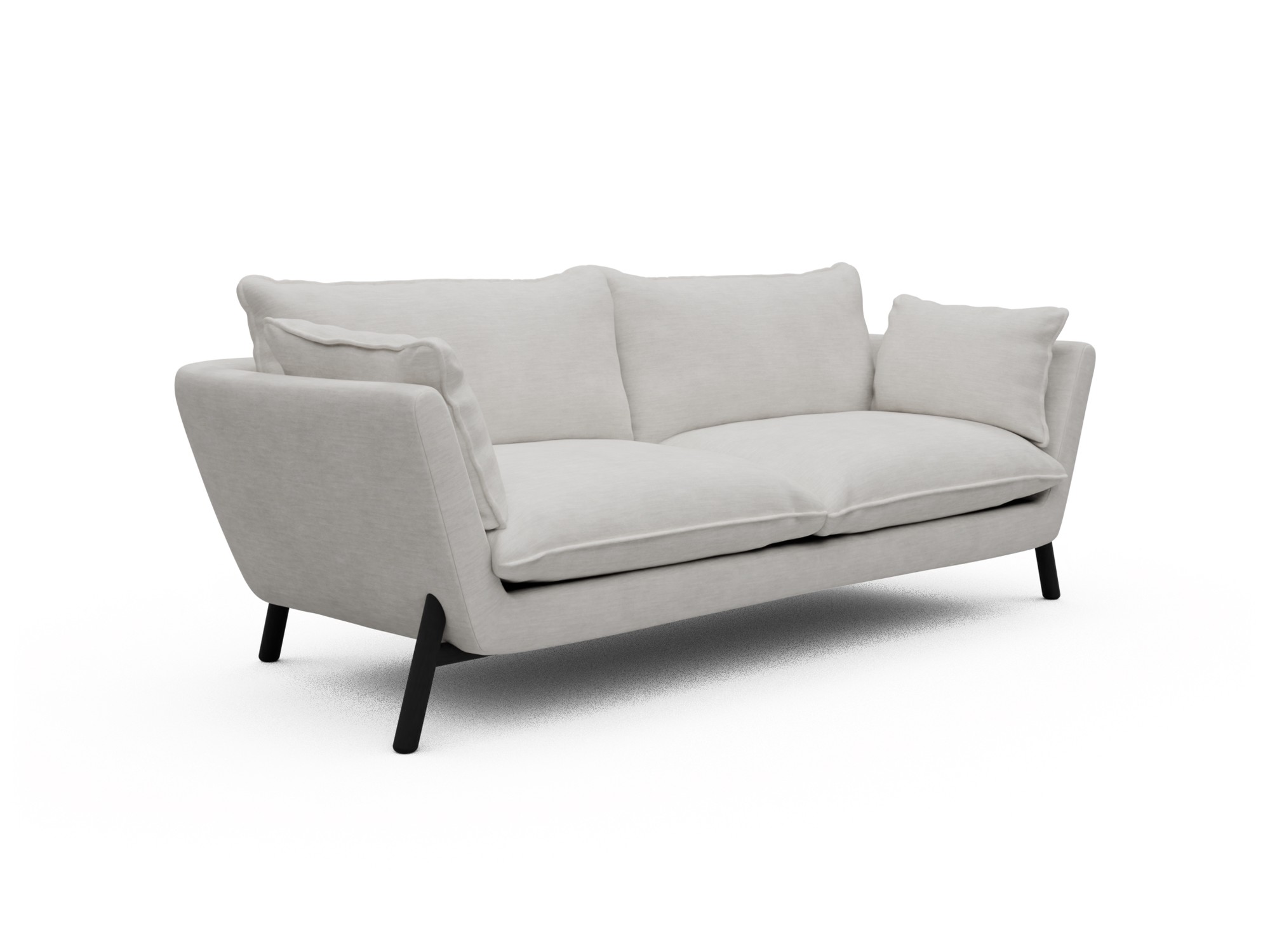 Skandi Home Sofa Emil Soft 3-Sitzer Beinfarbe Eiche Schwarz Vivus-Dusty-Off-White moebelfaktor