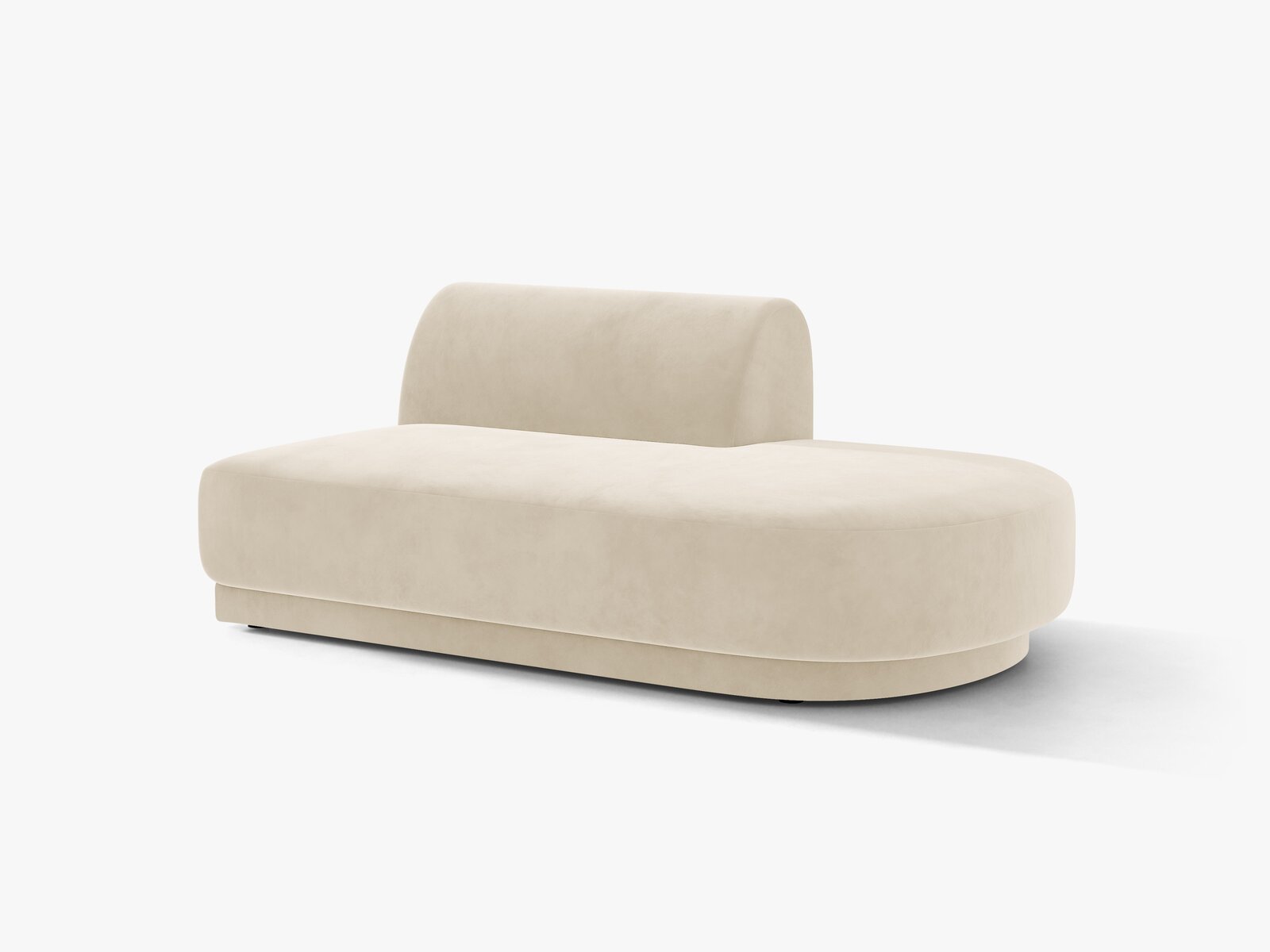 Micadoni 2-Sitzer Sitzmodul offen Miley Samt Venus Helles Beige Rechts