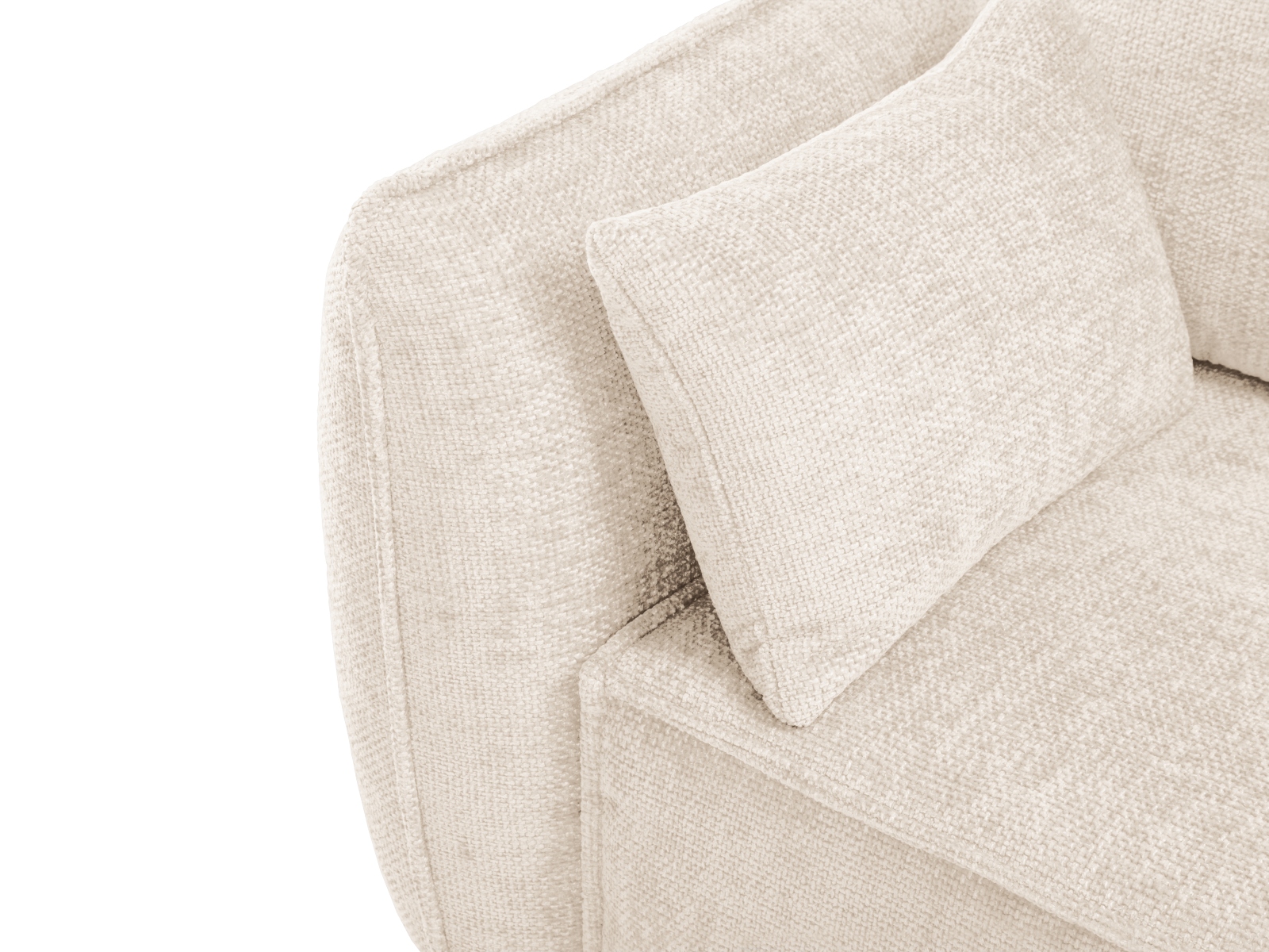 Micadoni Ecksofa Kaelle 4-Sitzer mit Schlaffunktion Rechts Chenille Helles Beige