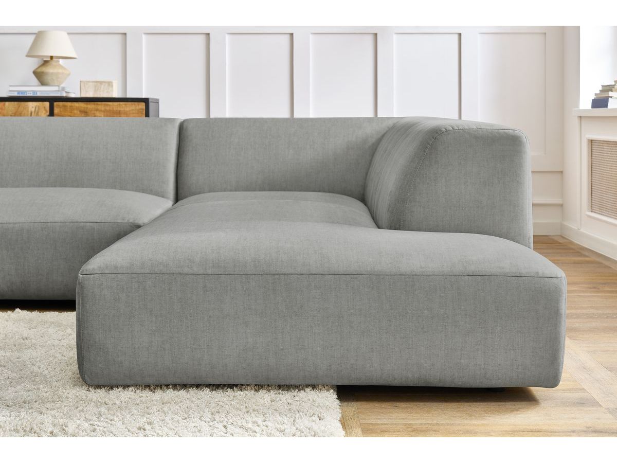 Bobochic Lavena Wohnlandschaft 399 × 220 cm Samt Hellgrau Ecke links