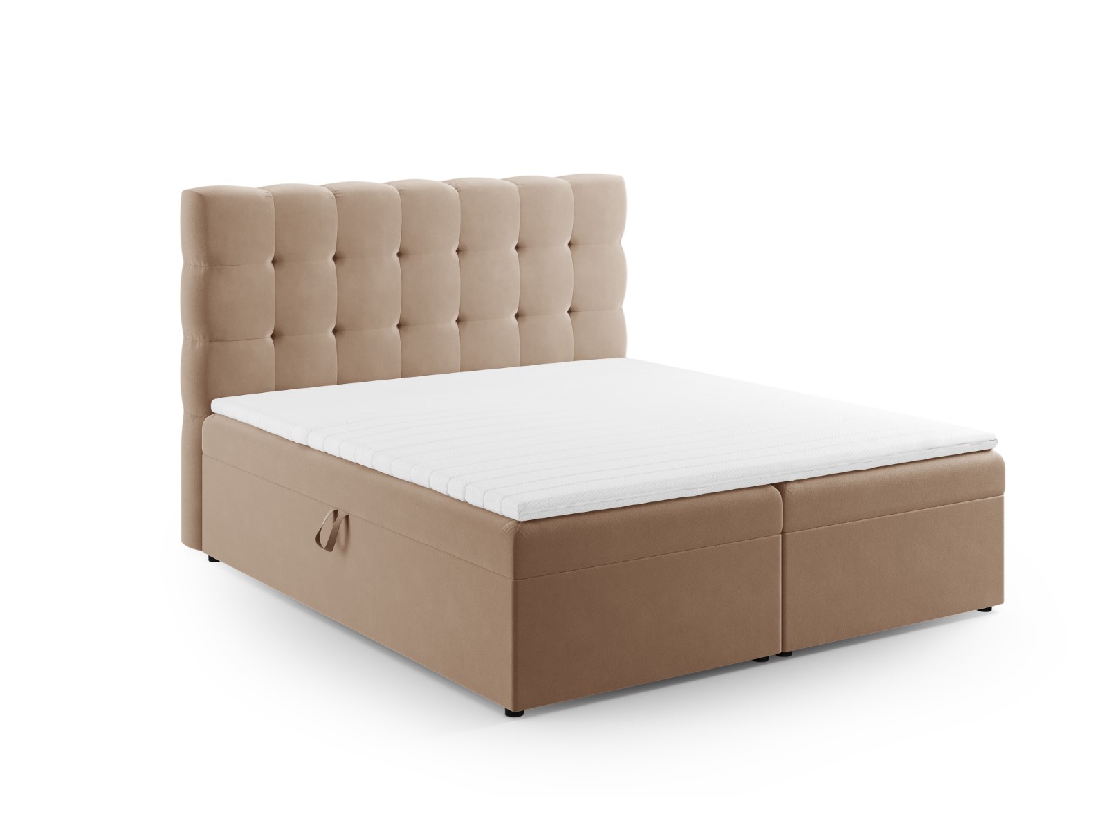 Cosmopolitan Design Boxspringbett Bali 160x200 Samt Bluvel Beige
