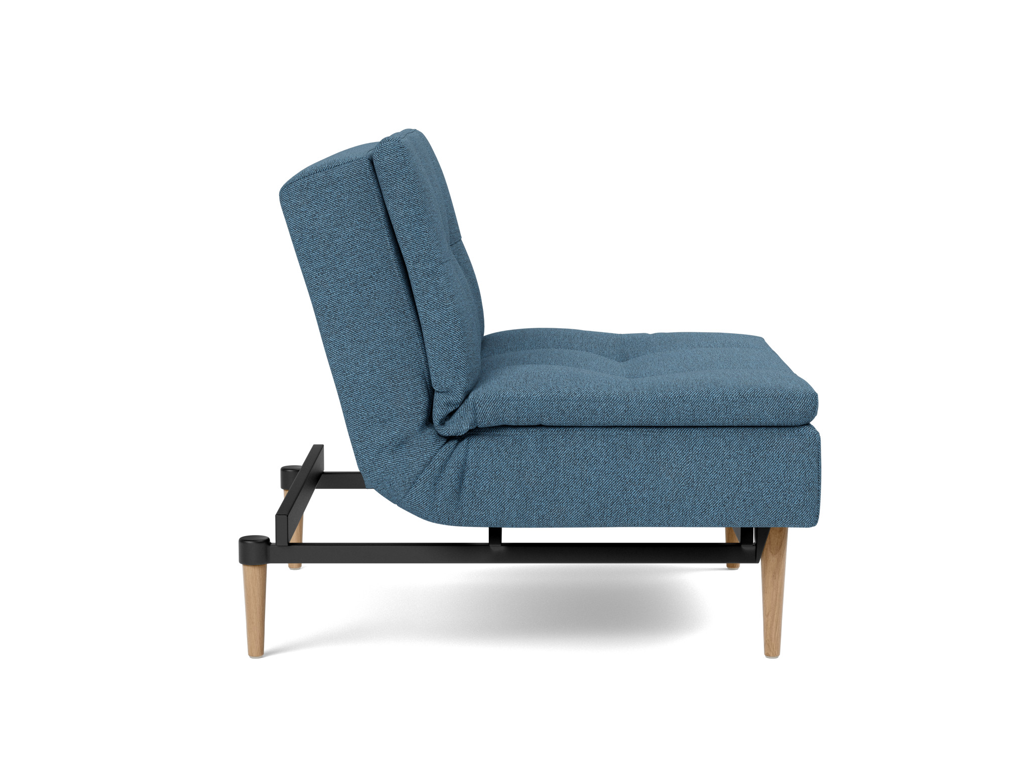 Sessel Dublexo Strukturierter Stoff Weda 302-Weda-Blue Beine Styletto Eiche hell