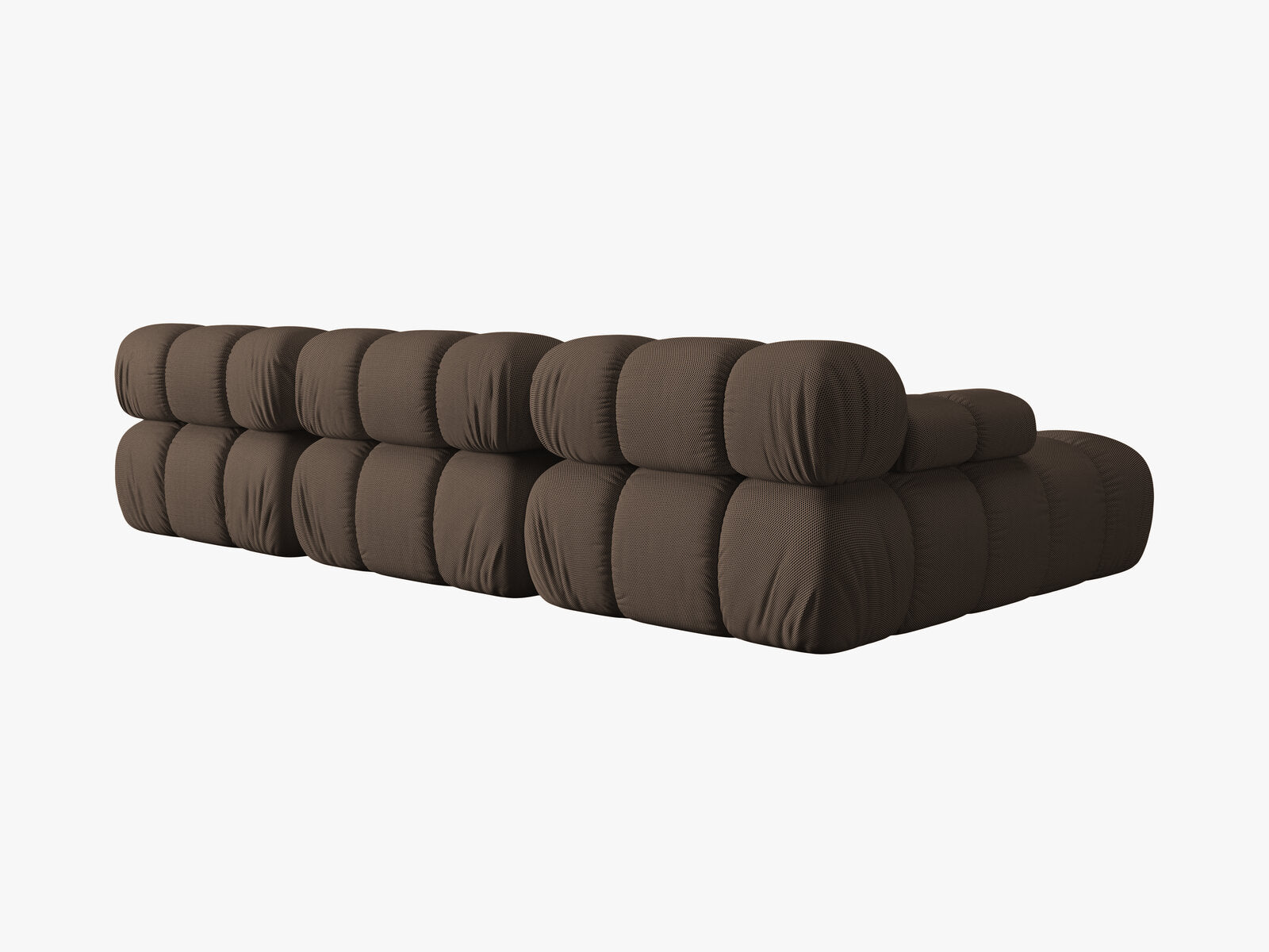 Micadoni Modulares Ecksofa Bellis 4-Sitzer Links 3D-Stoff Sonic Braun