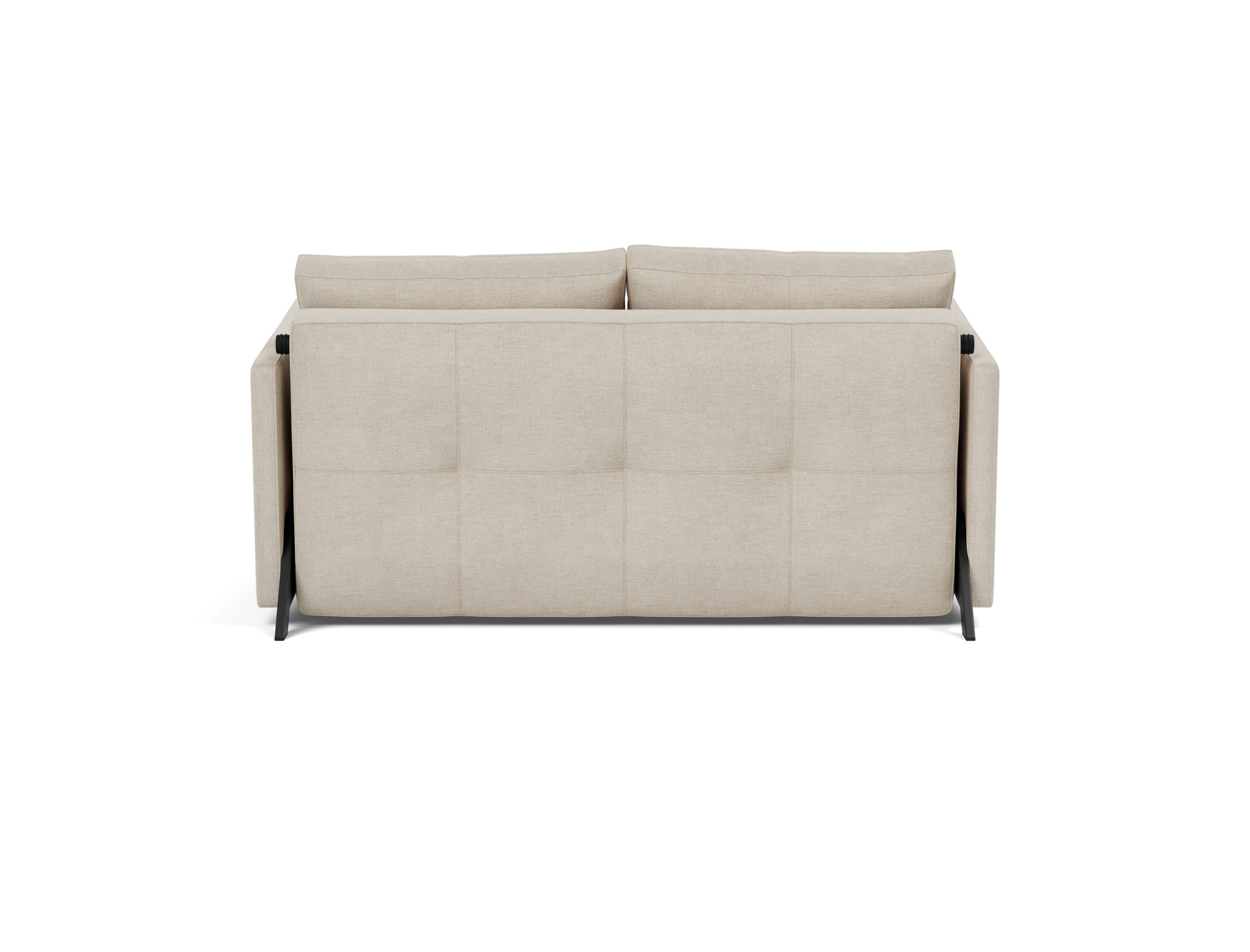 Schlafsofa Cubed mit Armlehnen 140 Flachgewebe Phobos 586-Latte