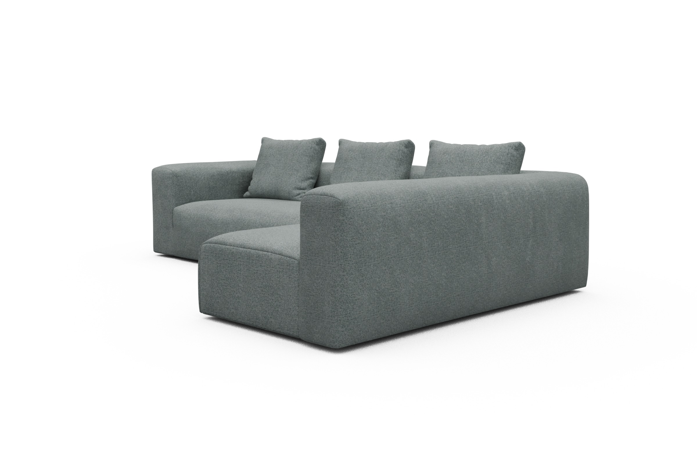 Ecksofa Fred 2x 2,5-Sitzer rechts offen Casone-Light-Mixed-Green