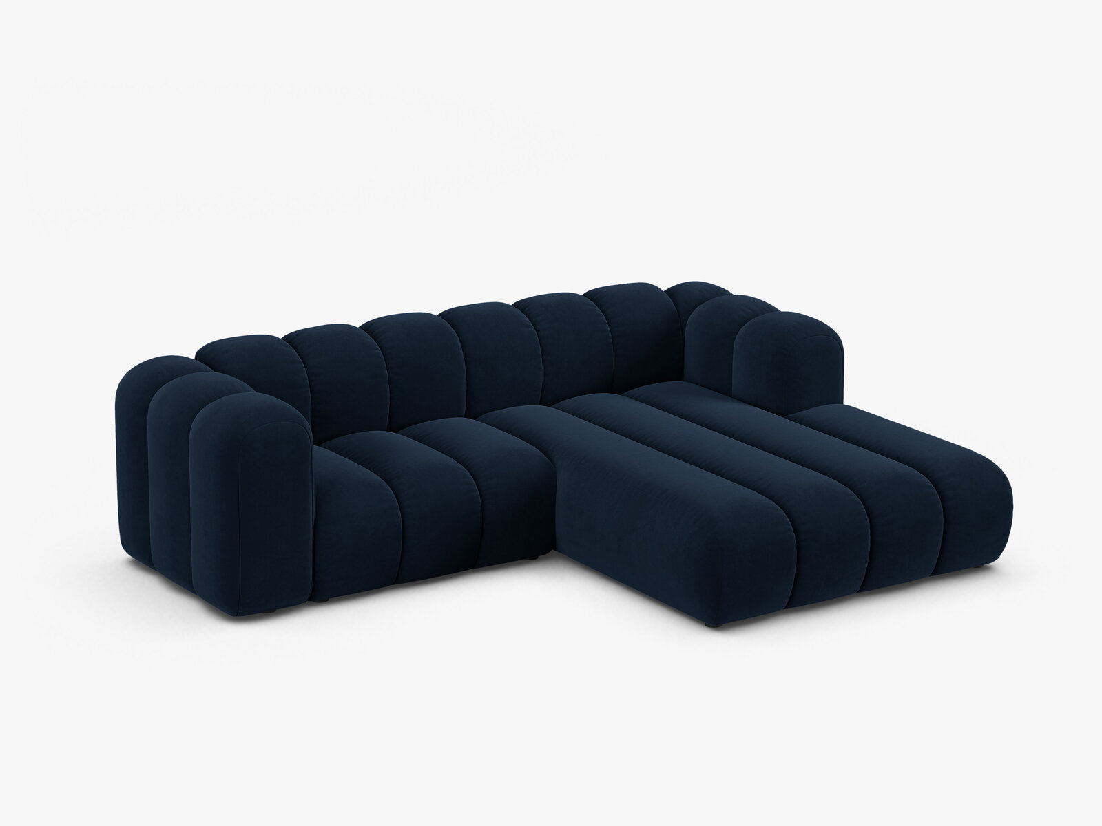 Micadoni Modulares Ecksofa Lupine 3-Sitzer Rechts Samt Salvador Königsblau