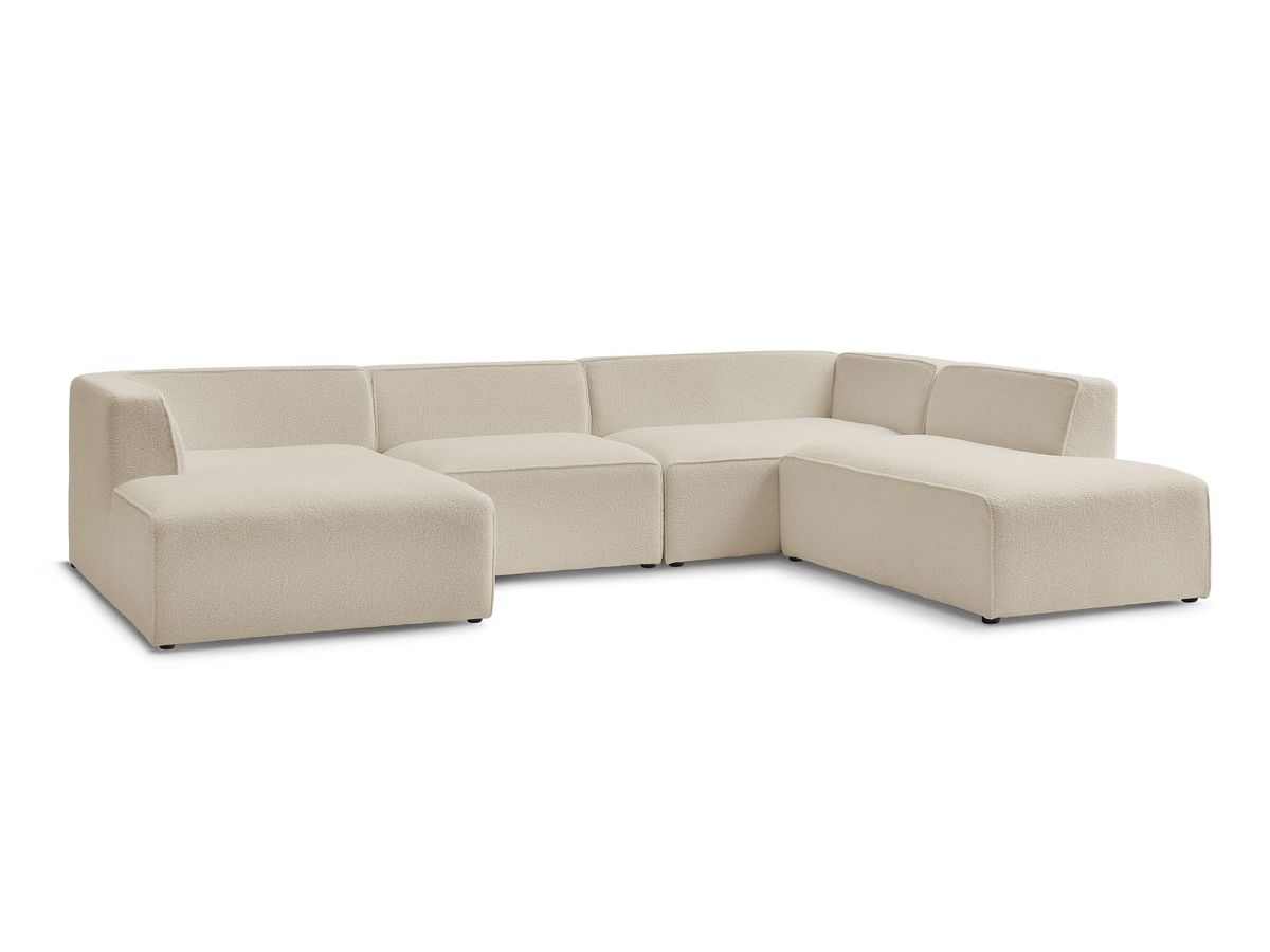 Bobochic Megeve Wohnlandschaft Bouclé-Stoff Beige Ecke links