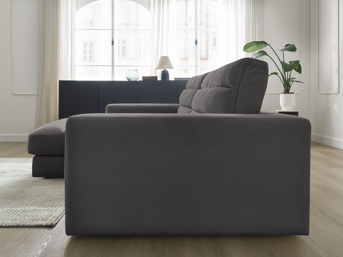 Bobochic Sierra Ecksofa Samt Schwarz Ecke links