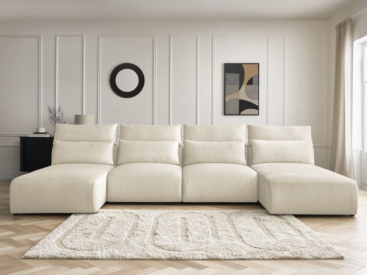 Bobochic Jana Wohnlandschaft Samt Beige